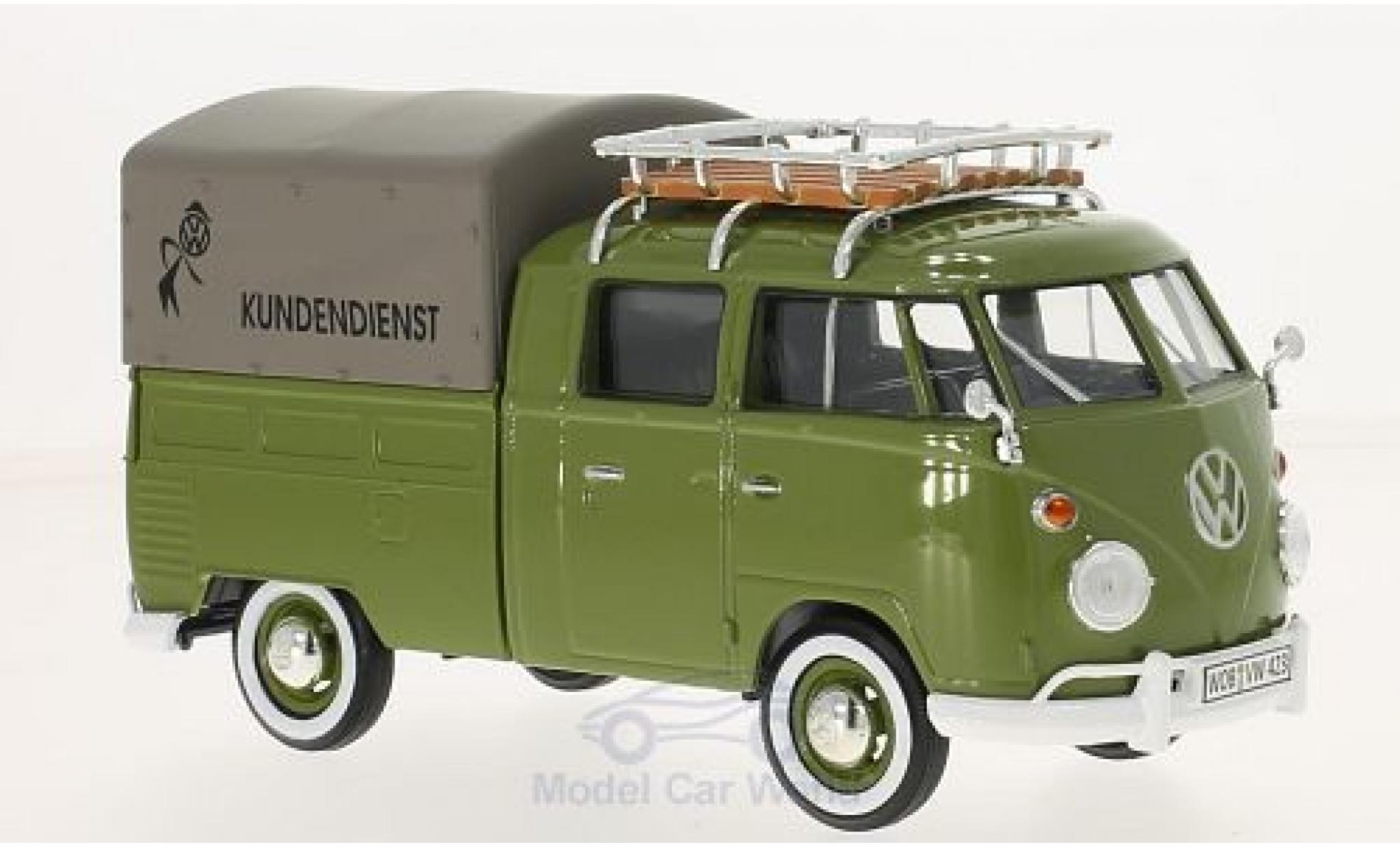 Volkswagen T1 A 1/24 Motormax Kundendienst Pick Up mit Dachgep&auml;cktr&auml;ger modelauto