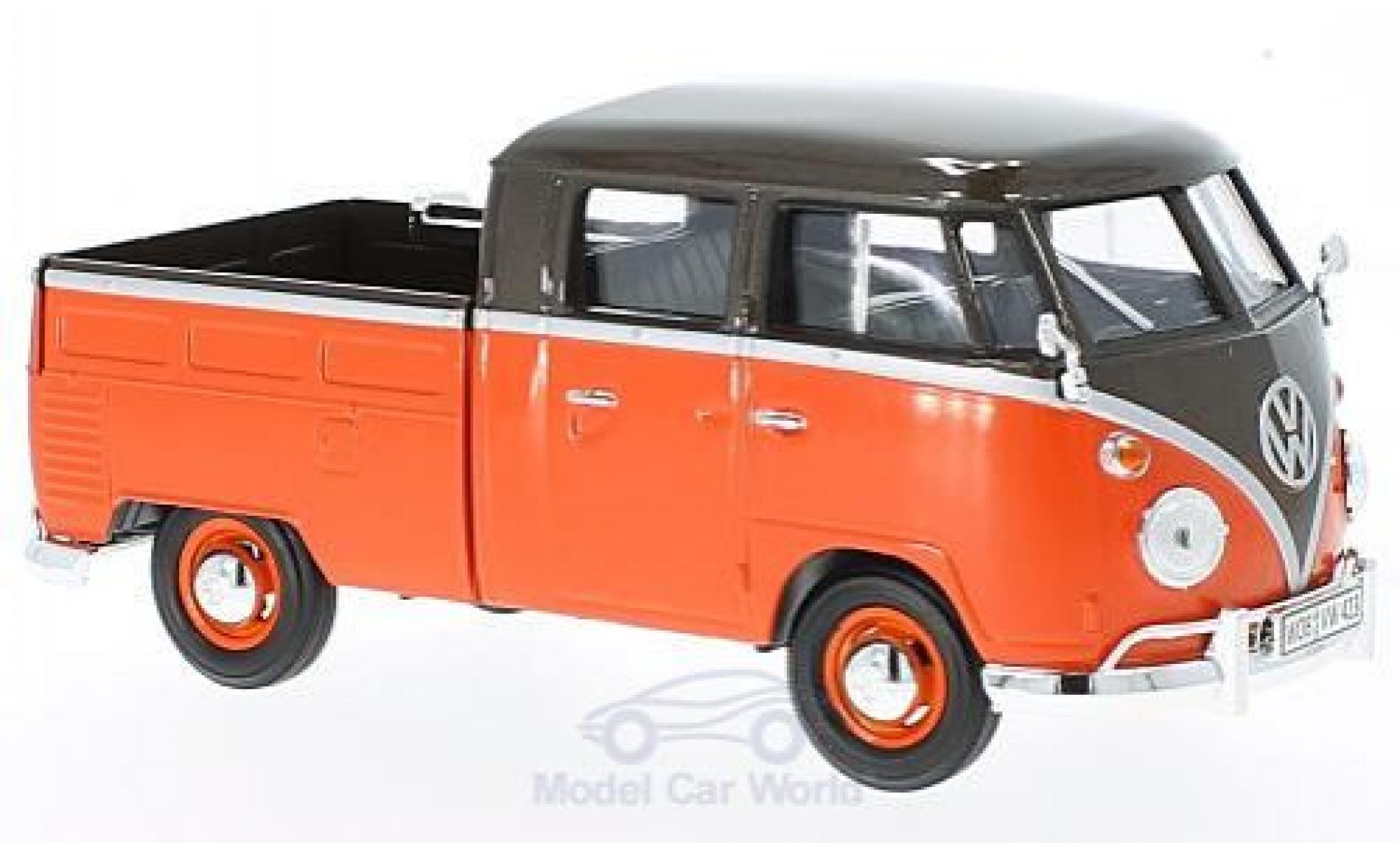 Volkswagen T1 B 1/24 Motormax metallic bruin/rood Pick Up mit Surfboard modelauto