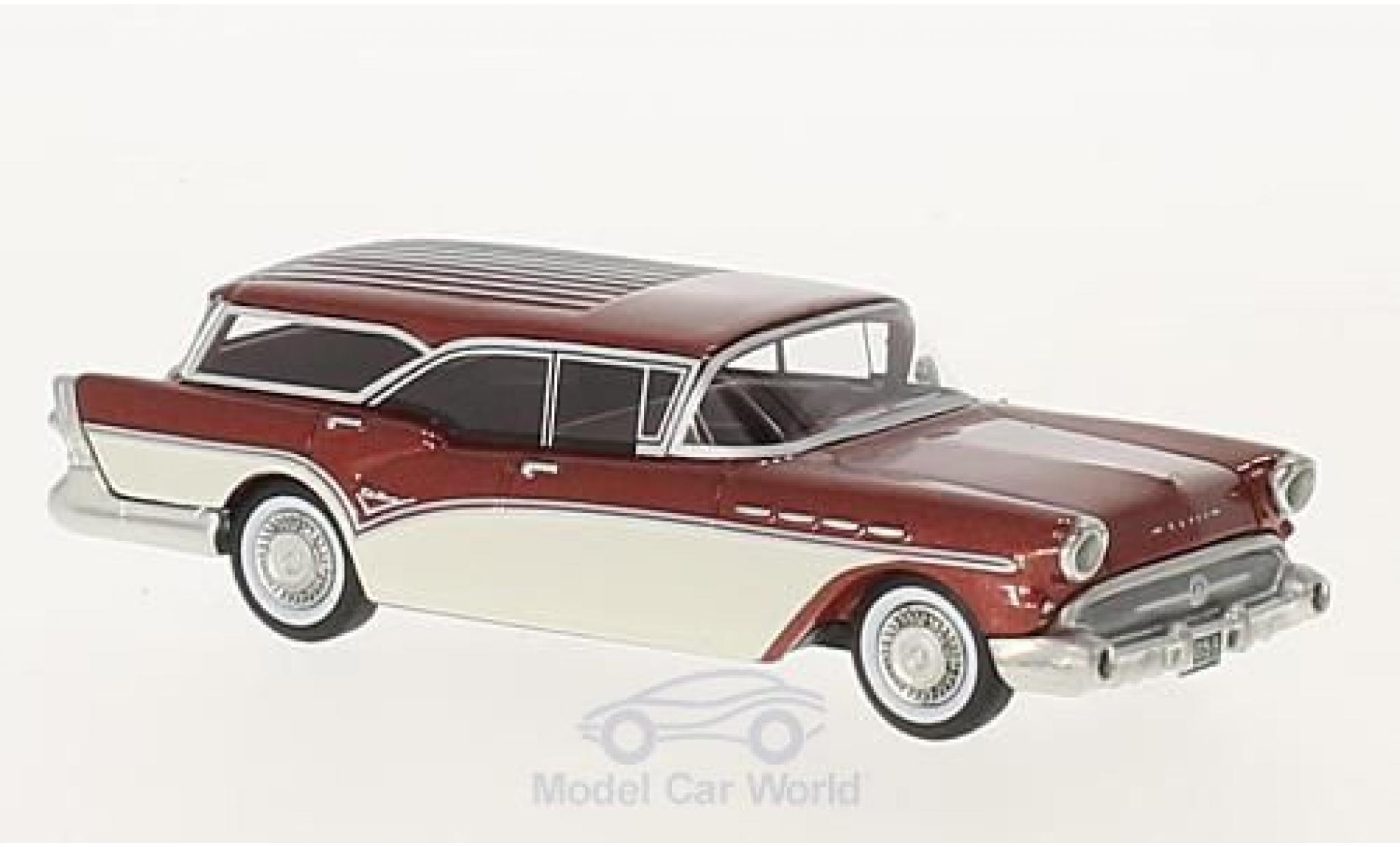 Buick Century 1/64 Neo Caballero Estate Wagon metallic rood/wit 1957 modelauto