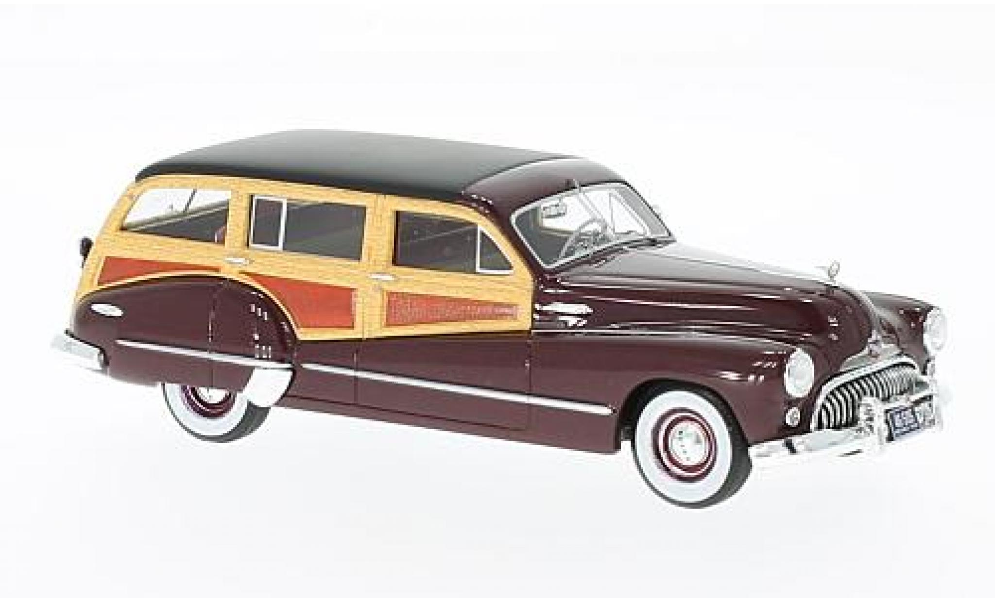 Buick Roadmaster 1/43 Neo 79 Estate Wagon rood/Holzoptik 1947 modelauto