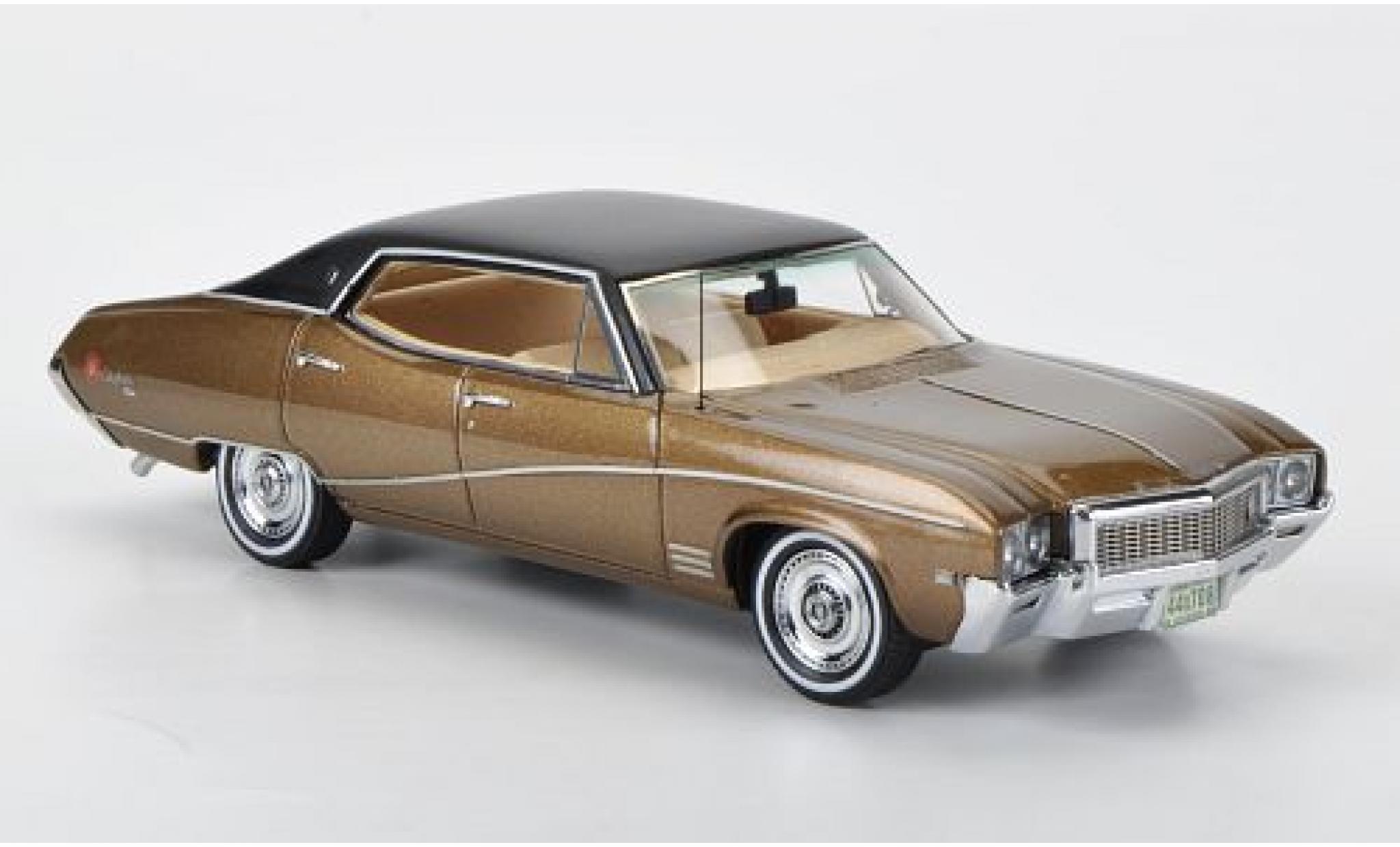Buick Skylark 1/43 Neo Sedan metallic bruin/matt-zwart 1968 modelauto