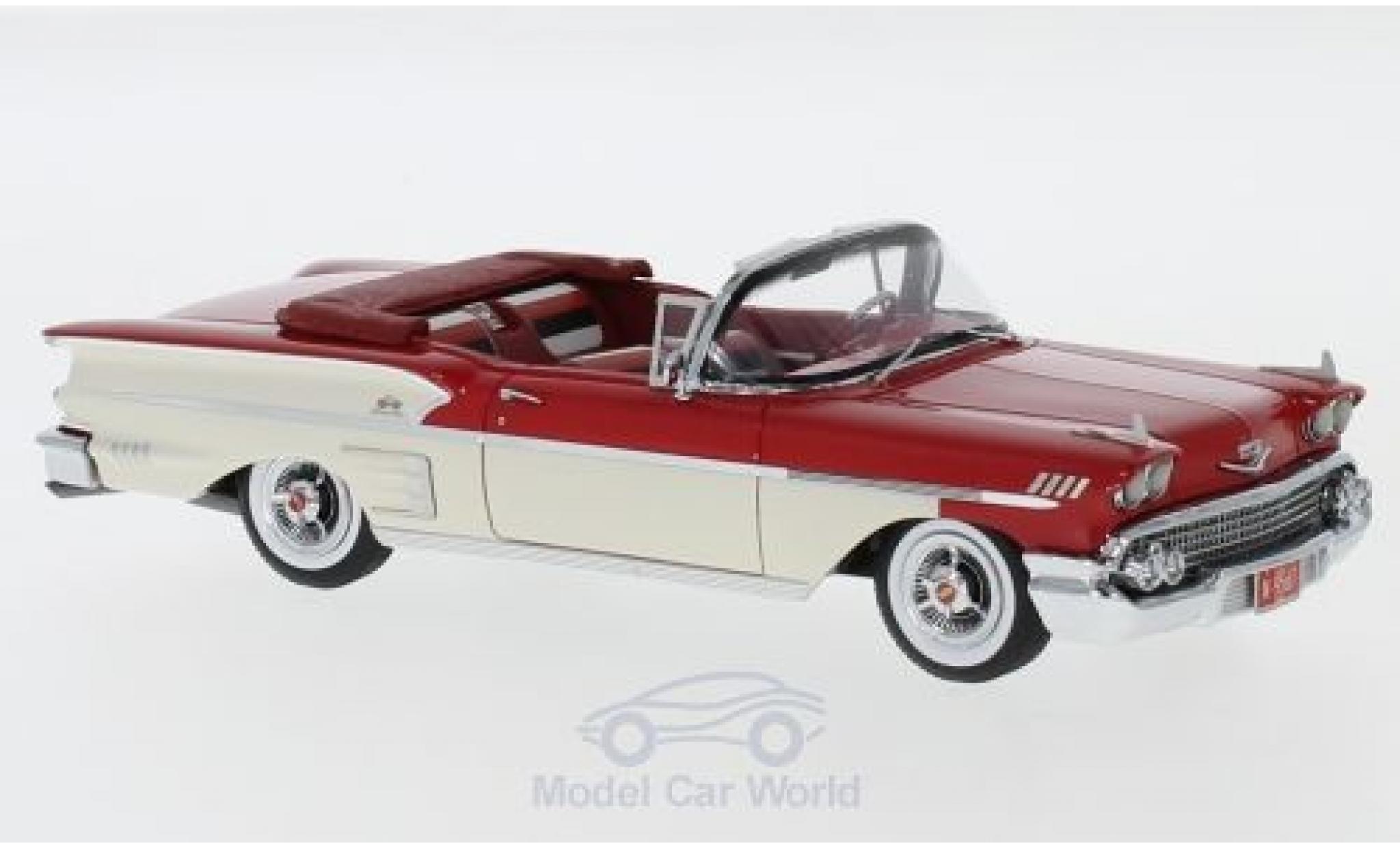 Chevrolet Bel Air 1/43 Neo Impala Cabriolet rood/wit 1958 modelauto