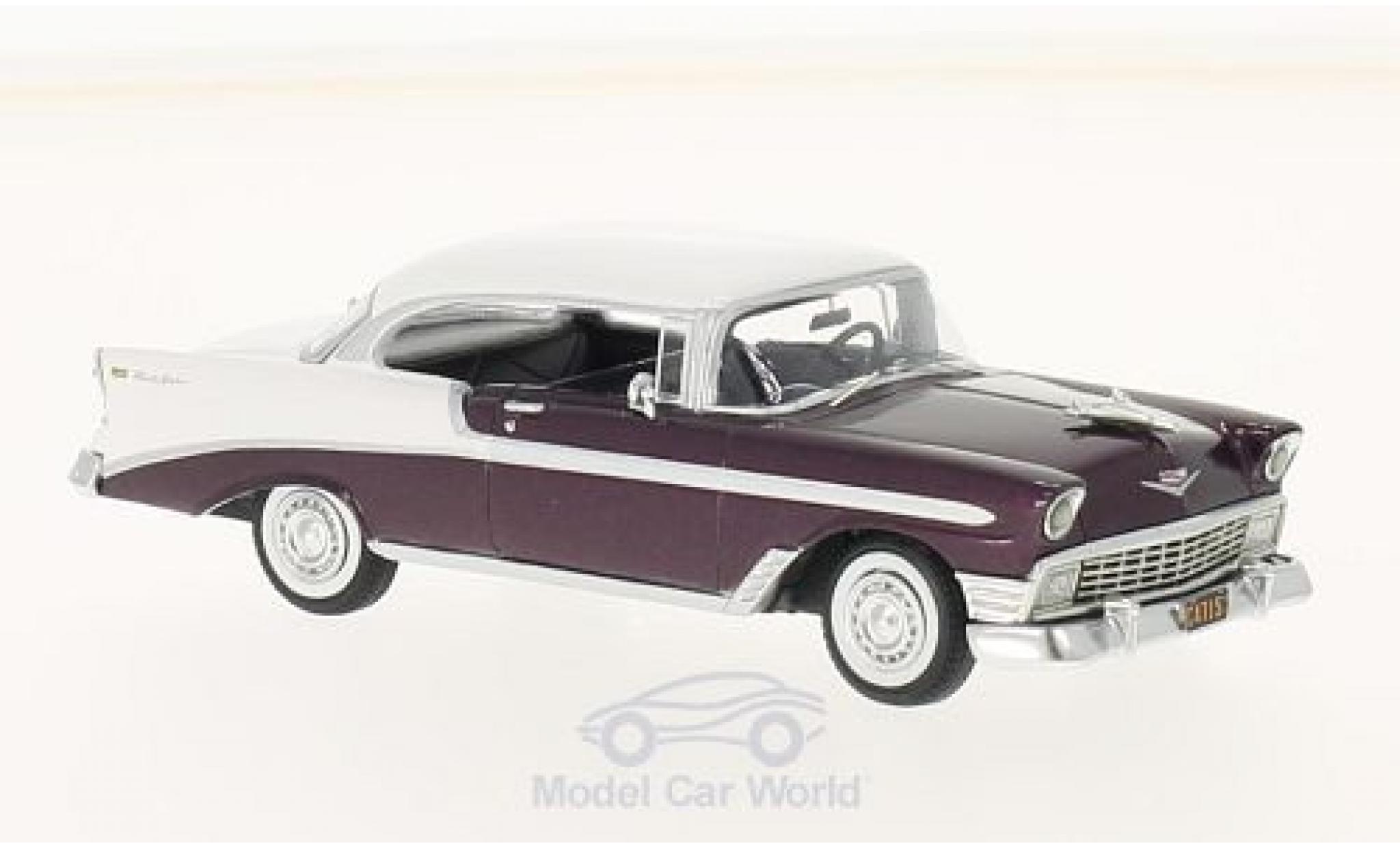 Chevrolet Bel Air 1/43 Neo Sport Coupe wit/metallic rood 1956 modelauto
