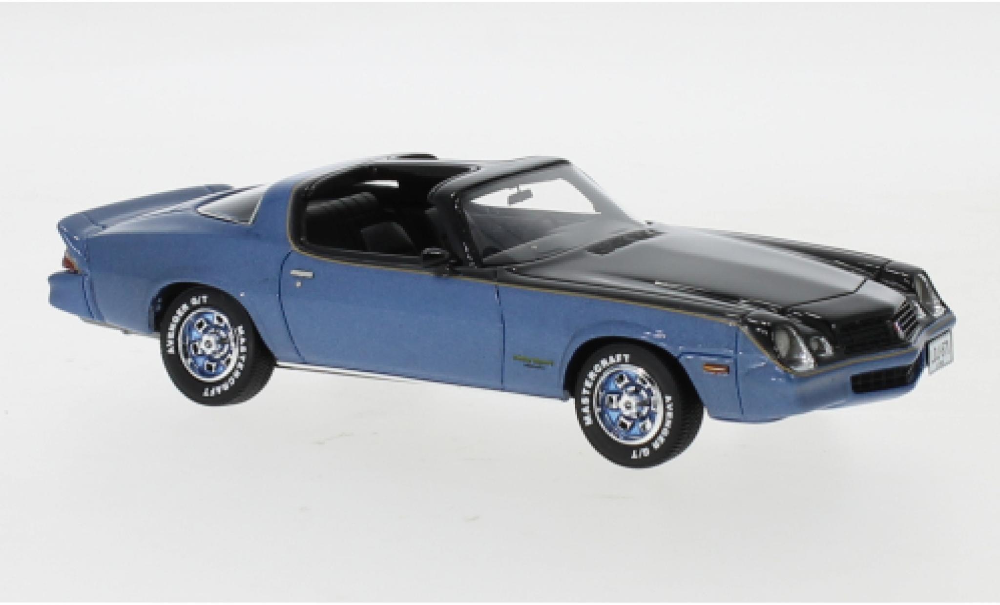 Chevrolet Camaro 1/43 Neo LT metallic blauw/zwart 1978 modelauto