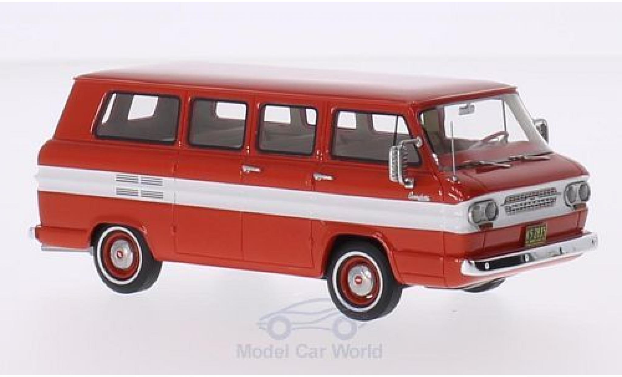Chevrolet Corvair 1/43 Neo Window Van rood/wit 1963 modelauto