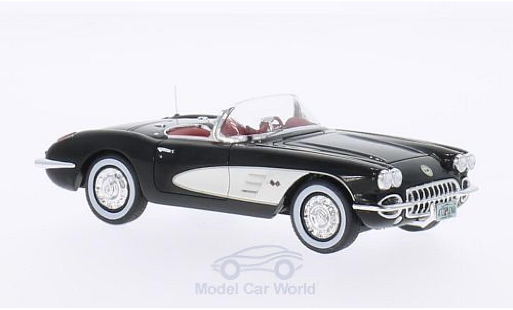 Chevrolet Corvette 1/43 Neo C1 zwart/wit 1959 modelauto