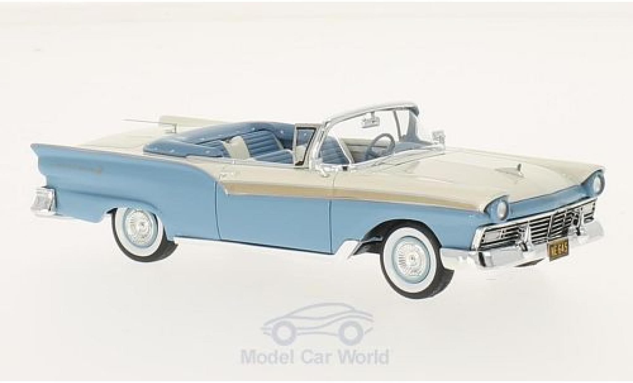 Ford Fairlane 1957 1/43 Neo 500 Cabriolet blauw/wit 1957 modelauto