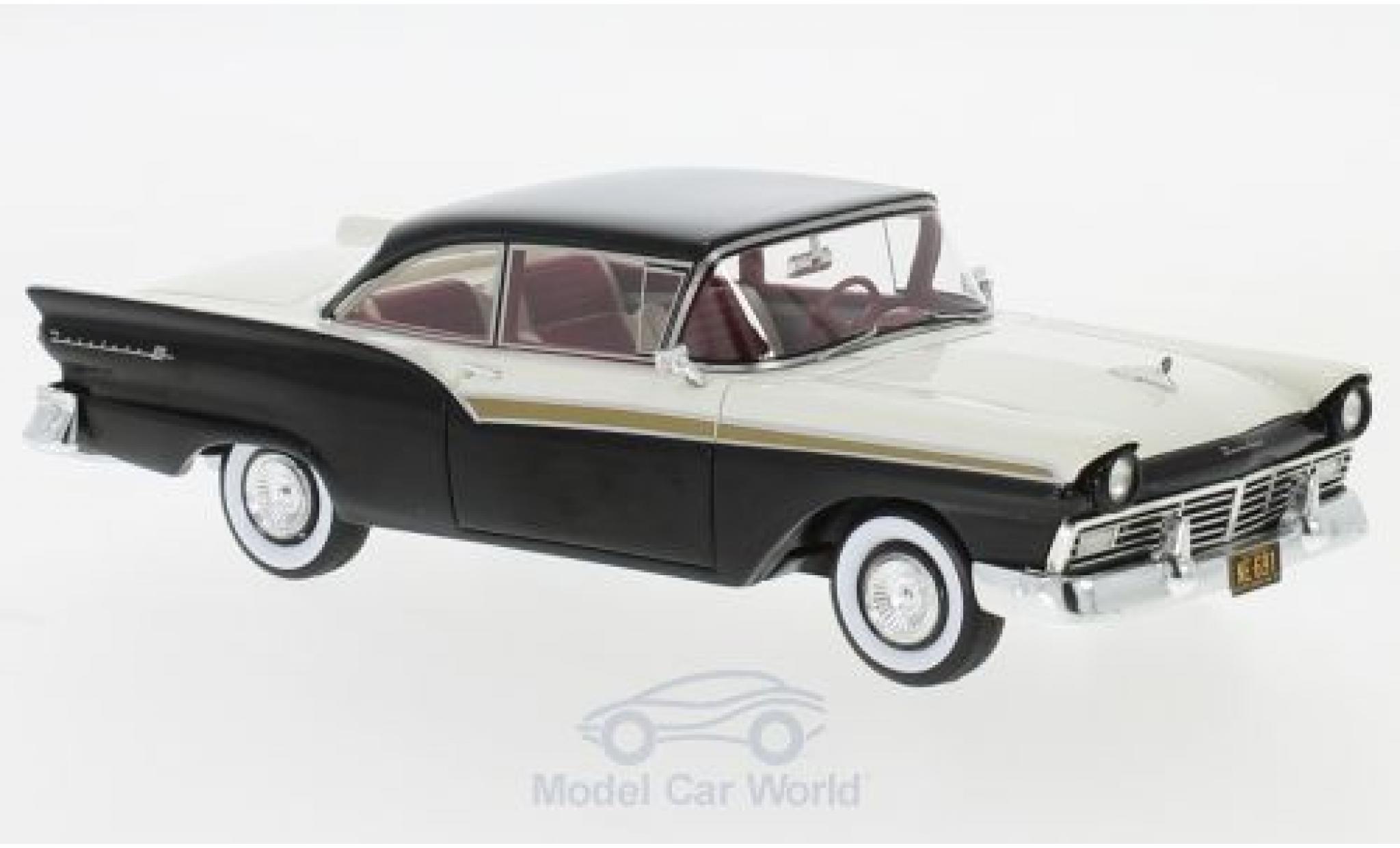 Ford Fairlane 1/43 Neo 500 Hardtop zwart/wit 1957 modelauto