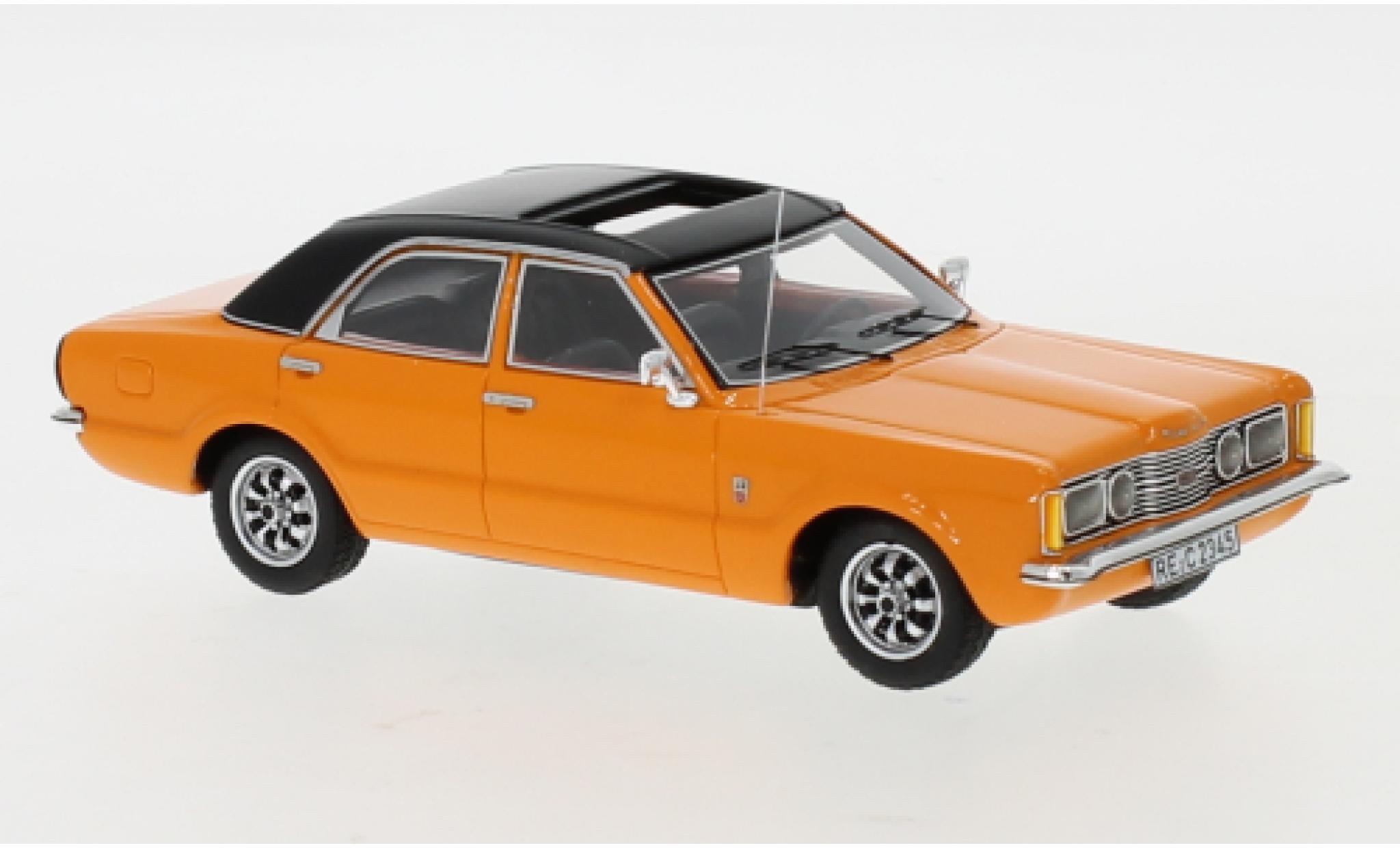 Ford Taunus 1/43 Neo GXL oranje/zwart 1973 modelauto