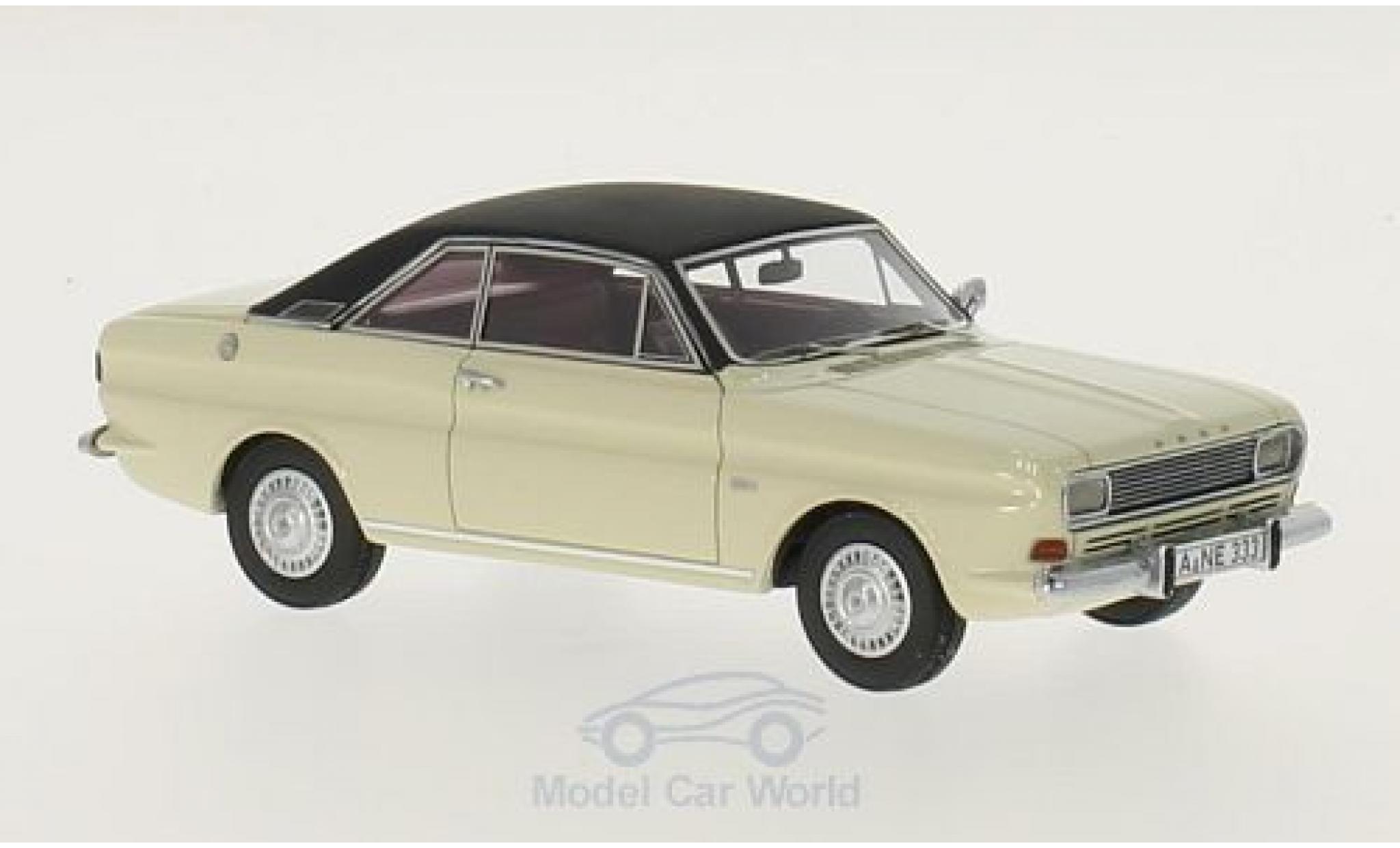 Ford Taunus 1968 1/43 Neo P6 15M Coupe wit/zwart 1968 modelauto