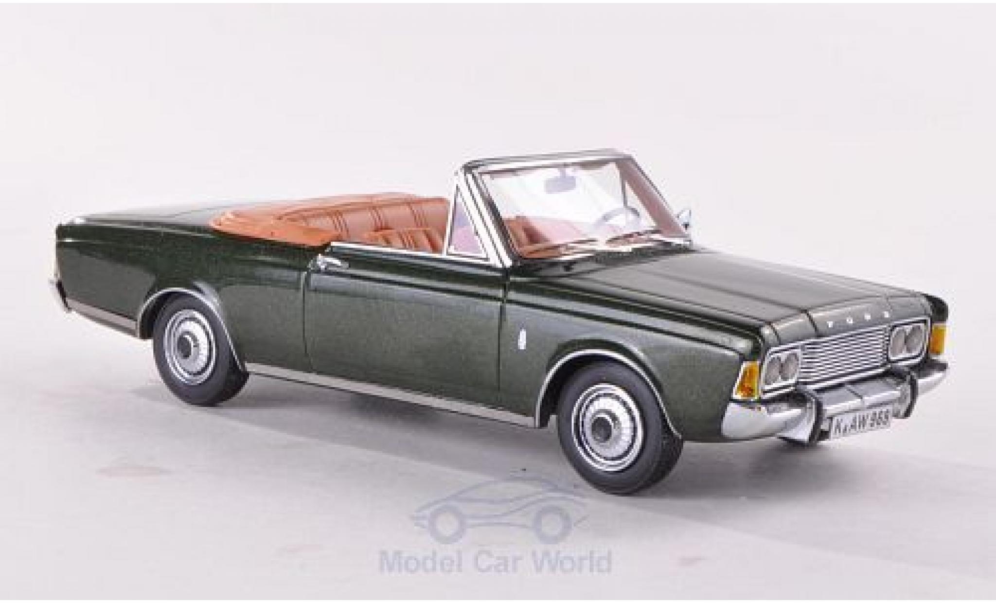 Ford Taunus 1970 1/43 Neo (P7b) 26M Cabriolet Deutsch metallic groen 1970 modelauto