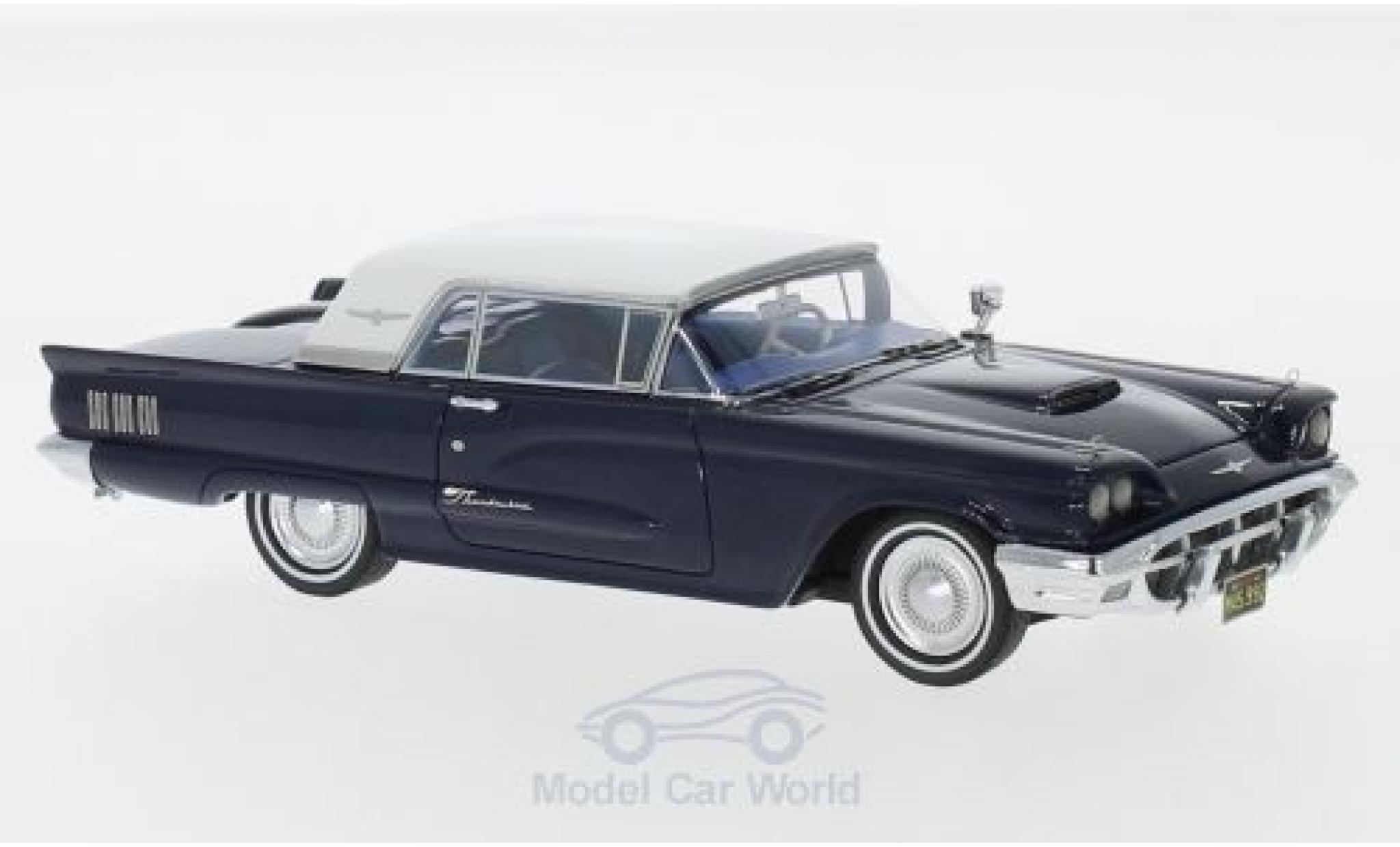 Ford Thunderbird 1/43 Neo Hardtop metallic blauw/wit 1960 modelauto