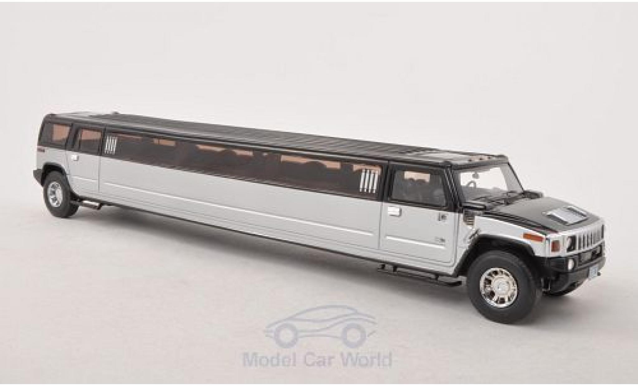 Hummer H2 1/43 Neo Stretch Sedan zwart/grijs modelauto