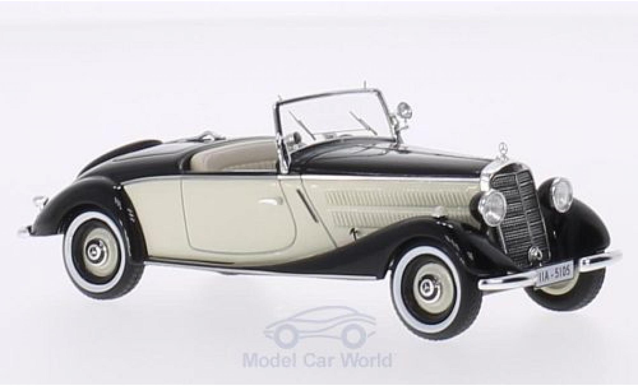 Mercedes 170 1/43 Neo V Roadster zwart/beige 1936 modelauto