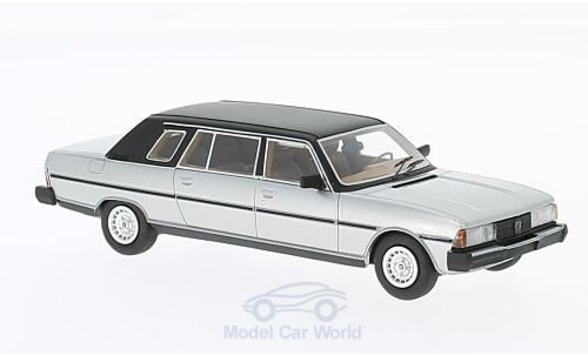 Peugeot 604 1/43 Neo Sedan Heuliez grijs/zwart 1978 modelauto