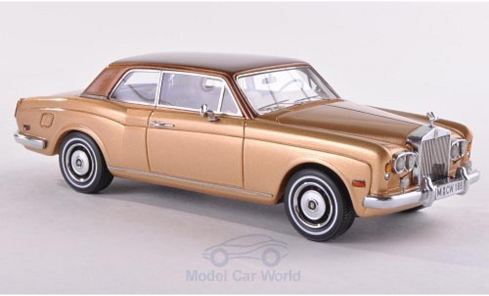 Rolls Royce Corniche 1/43 Neo FHC gold/metallic bruin 1971 modelauto