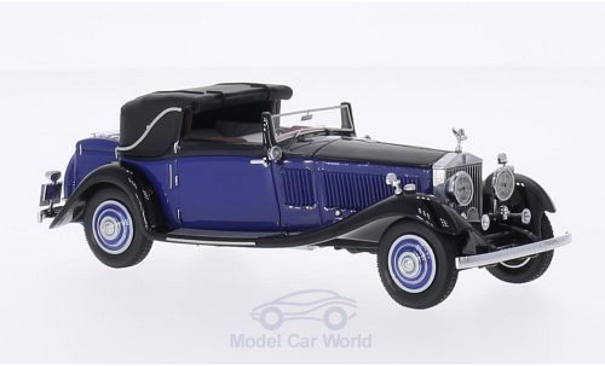Rolls Royce Phantom 1/43 Neo II Continental DHC Gurney Nutting blauw/zwart RHD modelauto