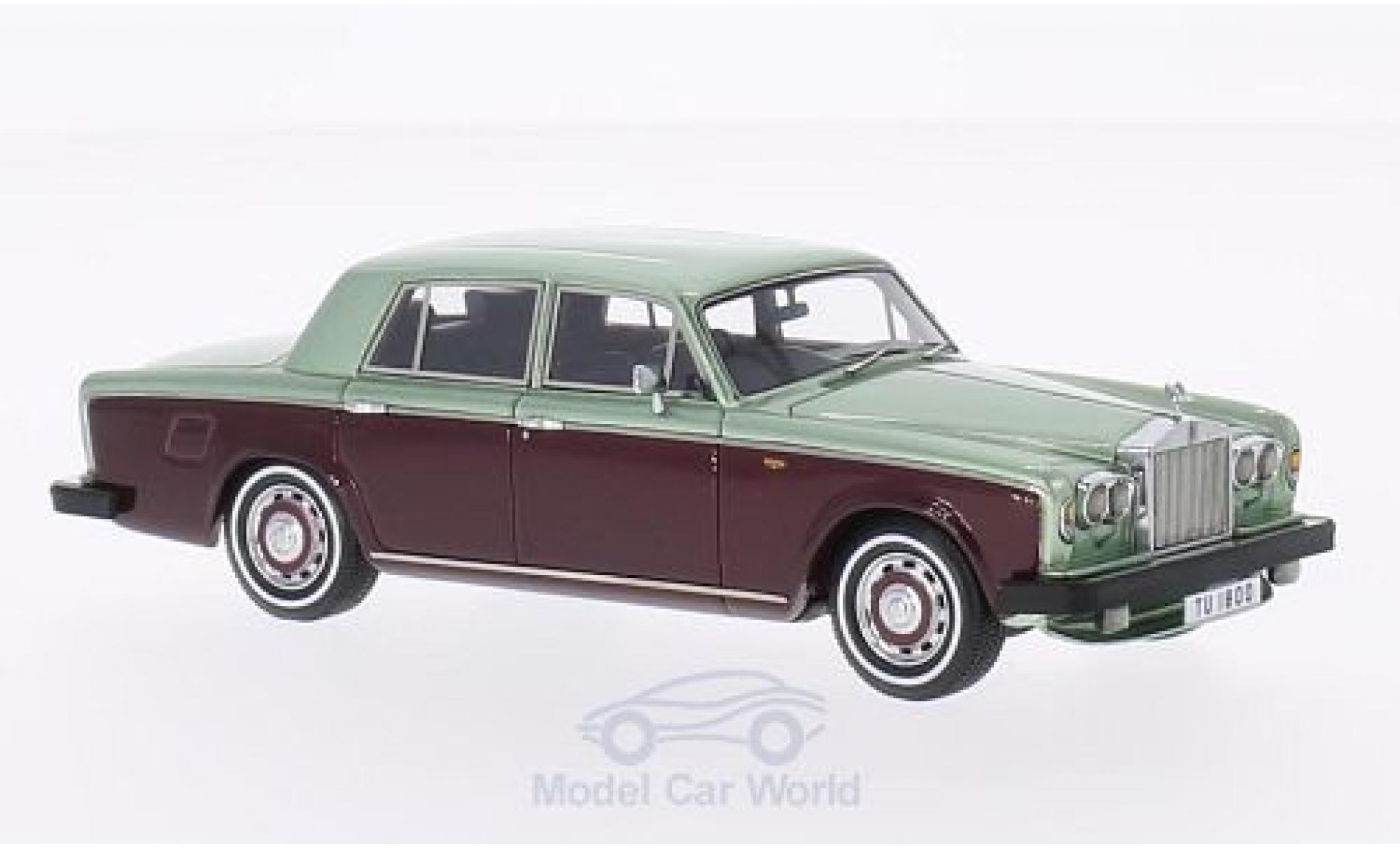Rolls Royce Silver Shadow 1/43 Neo II metallic groen/metallic rood RHD 1978 modelauto