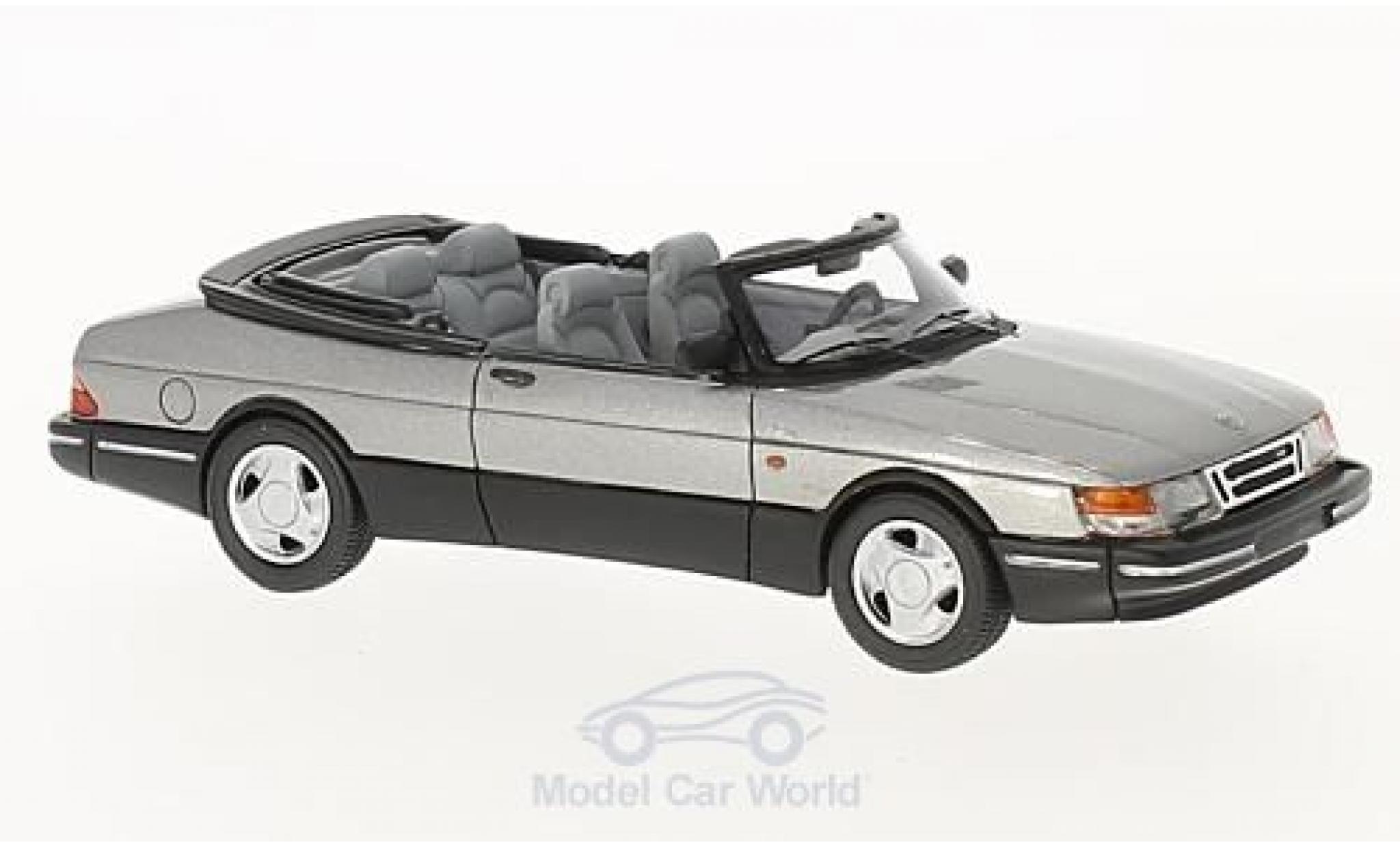 Saab 900 1987 1/43 Neo Cabriolet metallic grijs 1987 modelauto