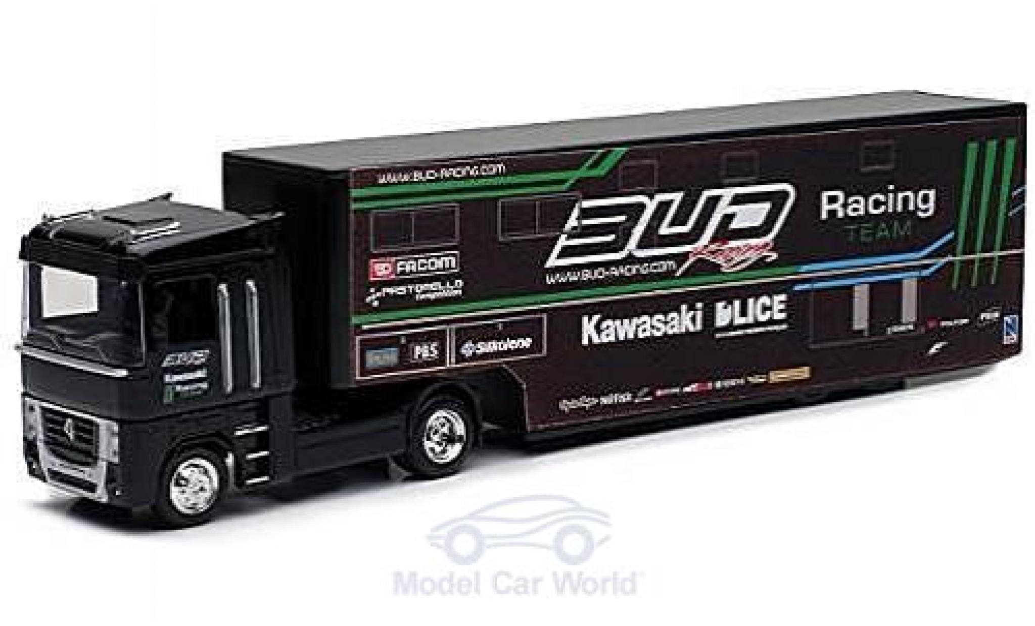 Renault Magnum 1/43 New Ray AE500 Bud Racing Team Truck mit Kastenauflieger modelauto