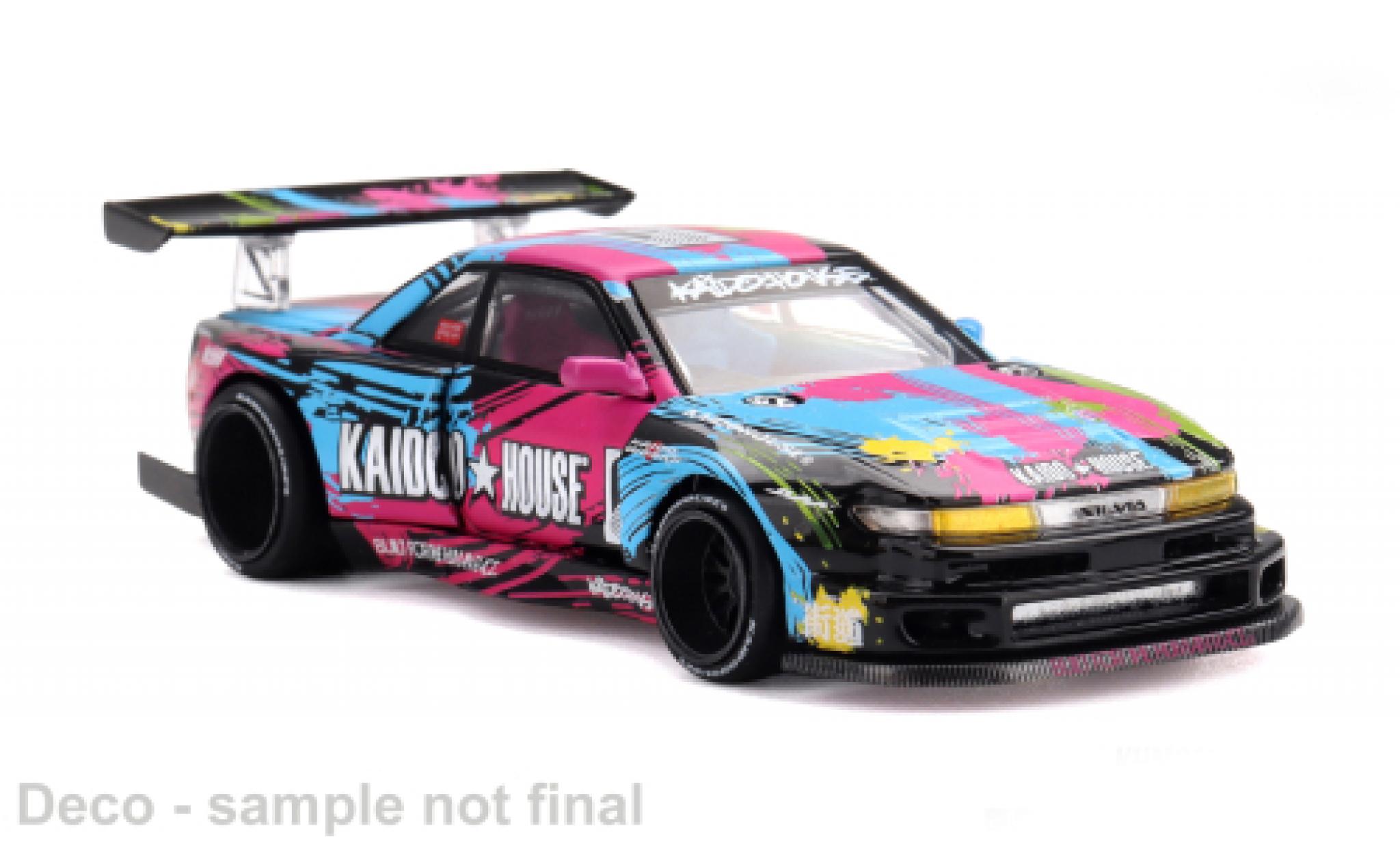 Nissan Silvia 1/64 Mini GT S13-R Kaido Splash V1 zwart/Dekor 1991 1:64 modelauto