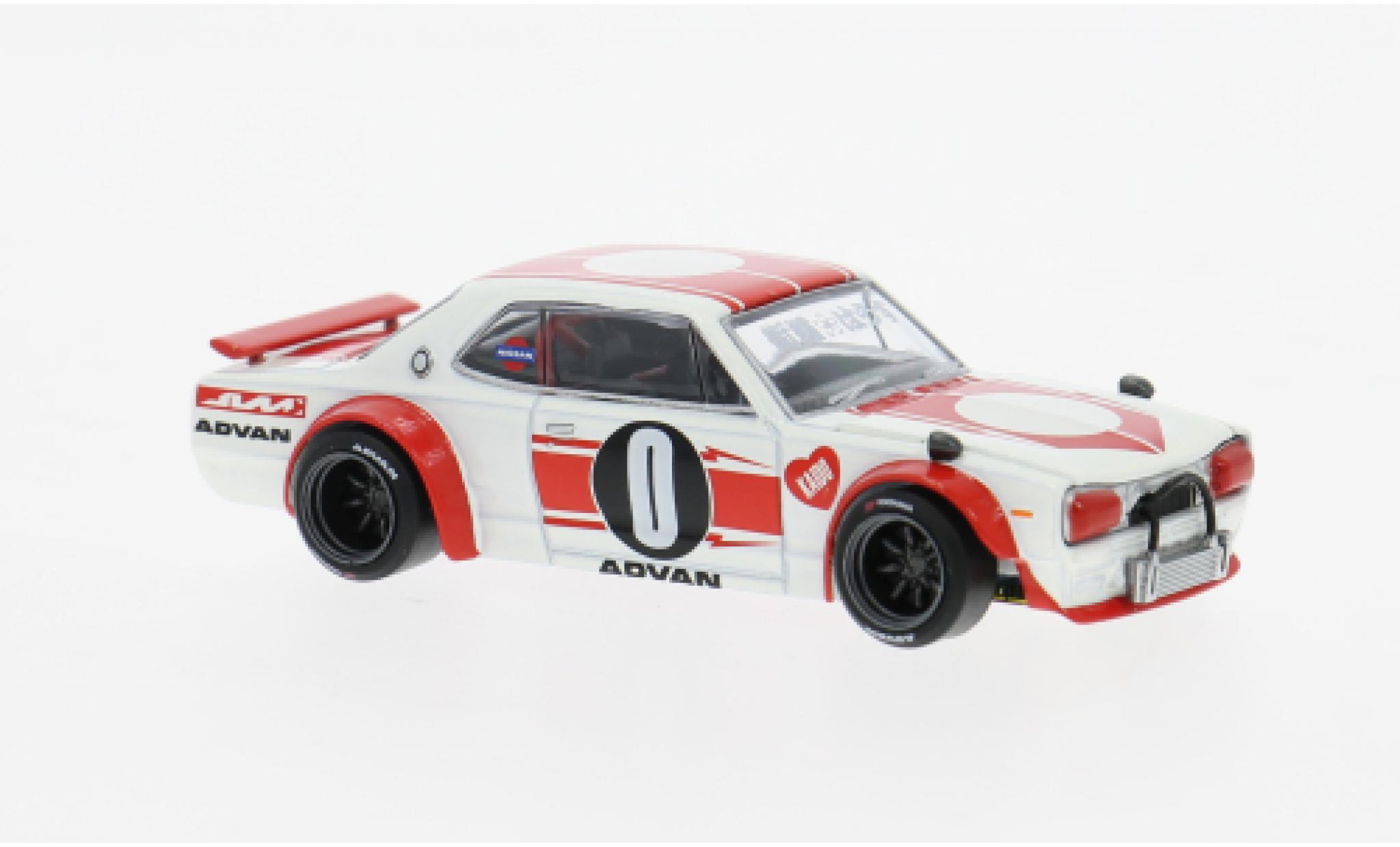 Nissan Skyline 1/64 Mini GT GT-R (KPGC10) wit/rood 1969 1:64 modelauto