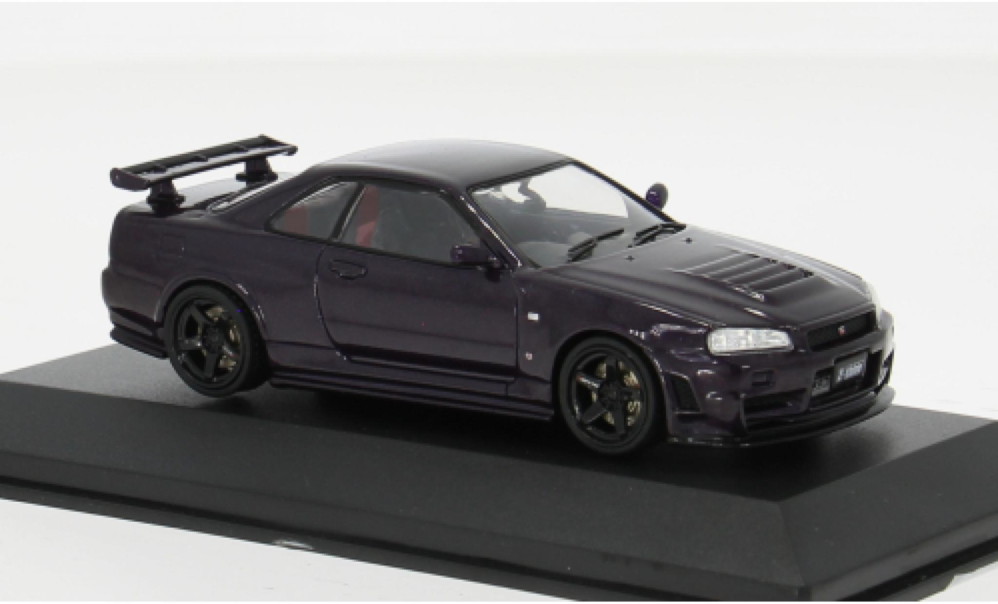 Nissan Skyline 1/43 Solido GT-R (R34) paars 1:43 modelauto