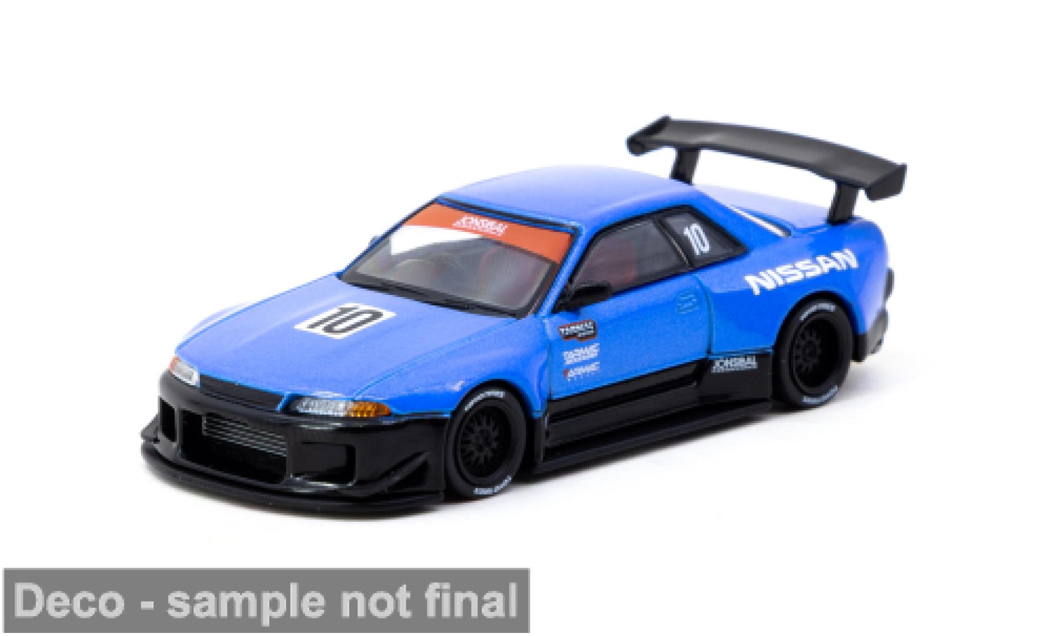 Nissan Skyline 1/64 Tarmac Works (R32) ( 10th Anniversary) blauw/zwart 1:64 modelauto