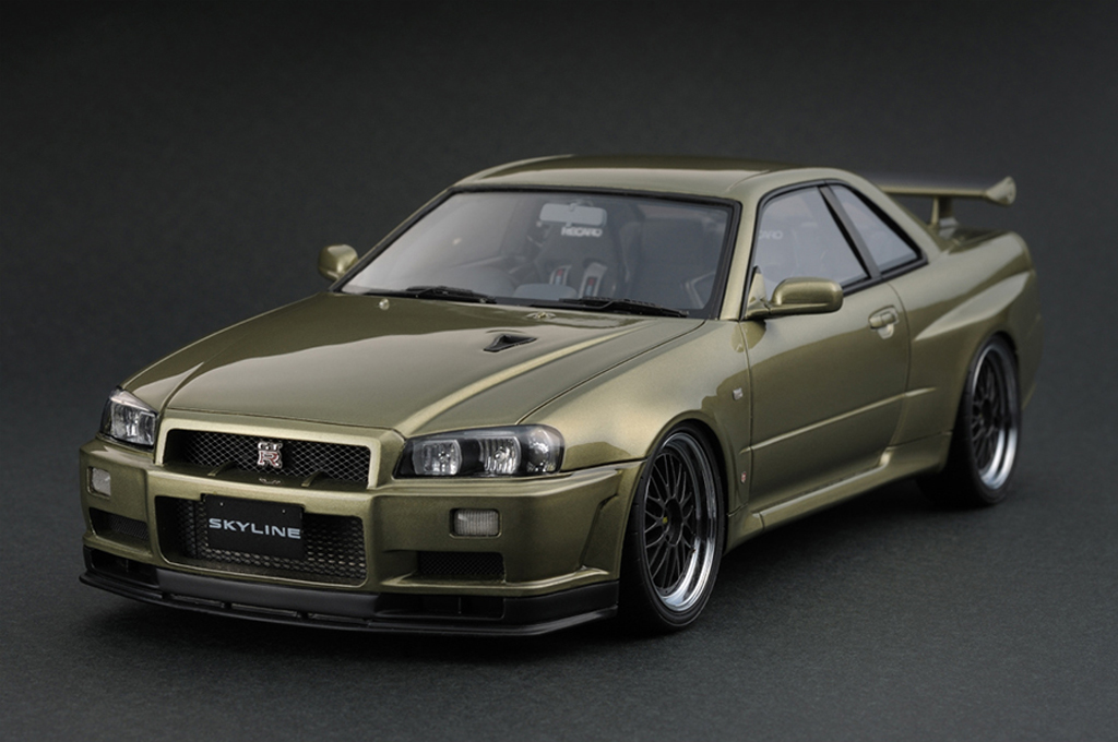Nissan Skyline R34 1/18 Ignition Model R34 GTR V-spec II Millennium Jade IG0163 modelauto