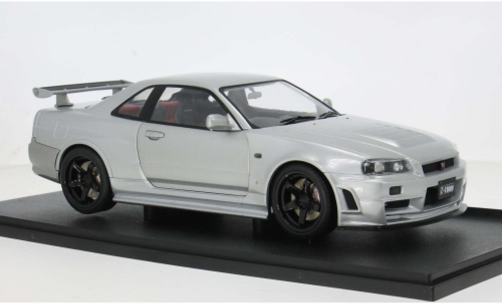 Nissan Skyline 1/18 Solido R34 GT-R grijs/Dekor 1:18 modelauto