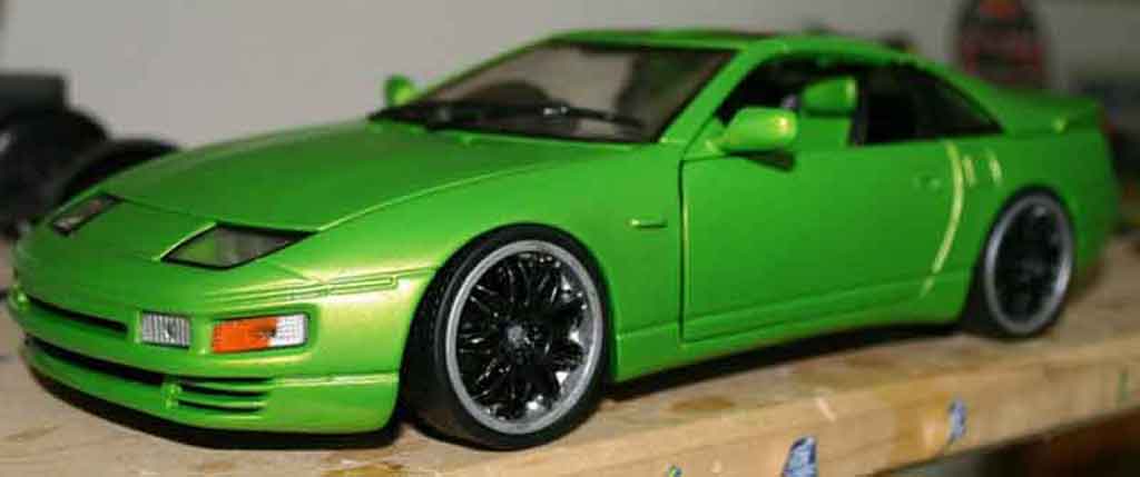 Nissan 300 ZX fairlady green jantes style bbs zwarts 1/18 Kyosho