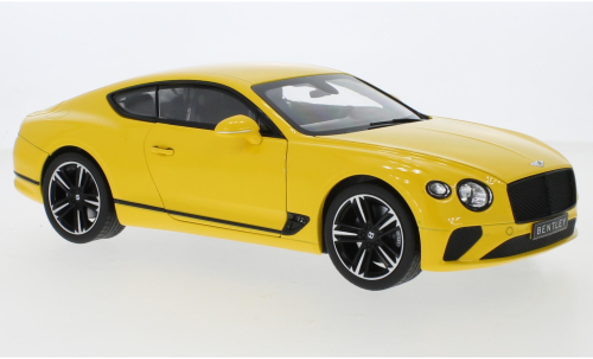 Bentley Continental 1/18 Norev GT geel 2018 modelauto
