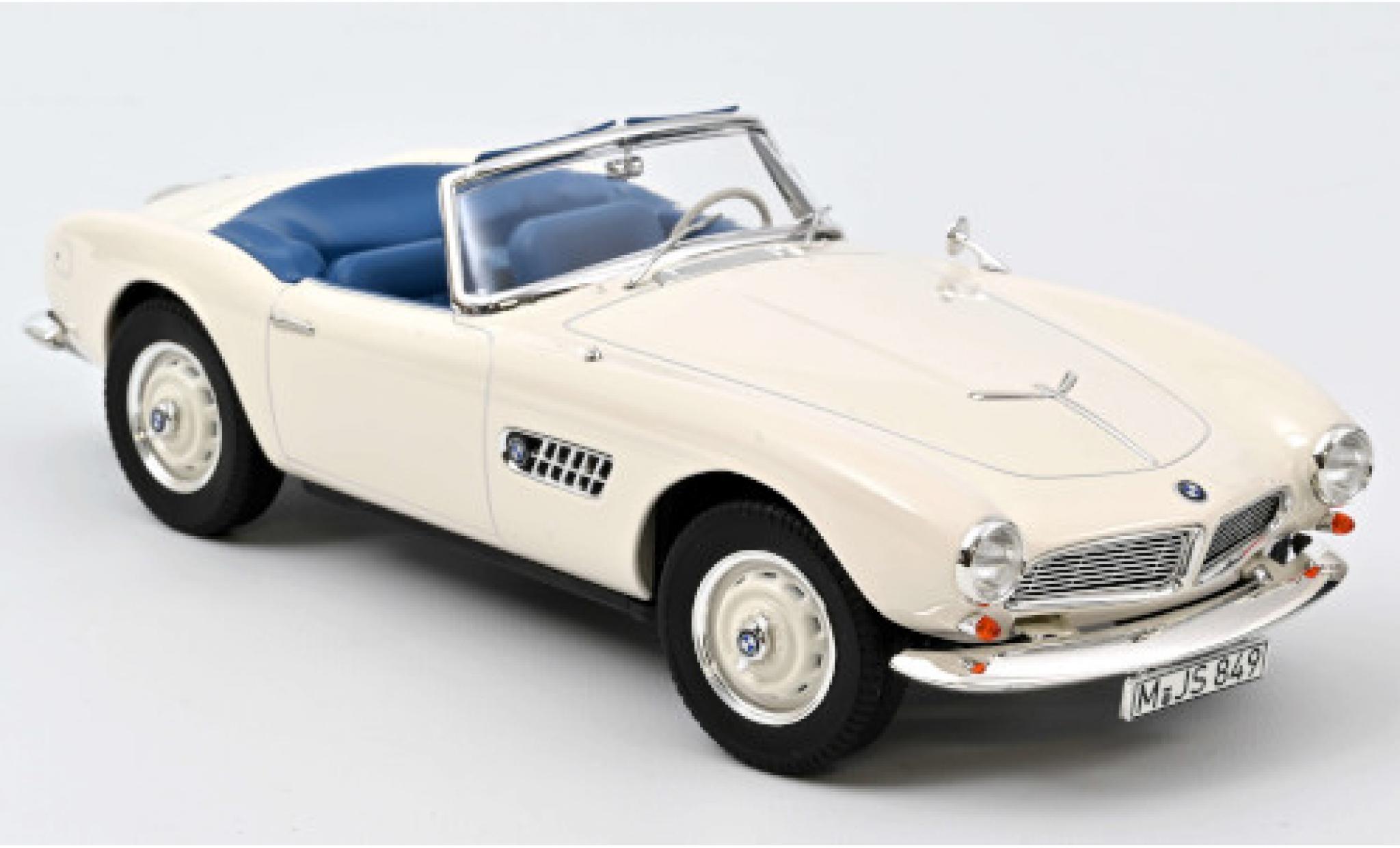 Bmw 507 1/18 Norev Cabriolet wit 1957 Verdeck ougroen modelauto