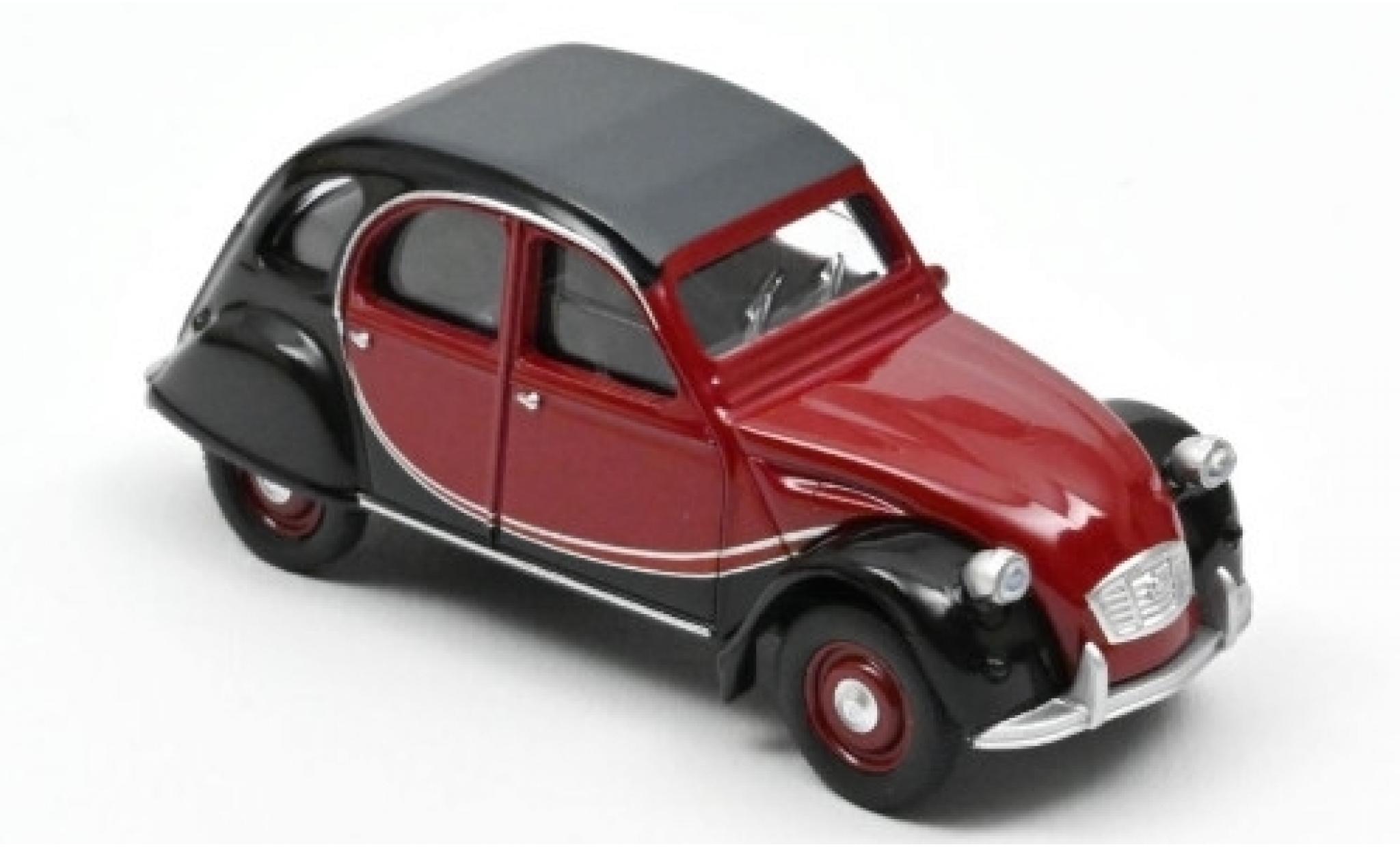 Citroen 2CV 1/64 Norev Charleston rood/zwart 1982 modelauto