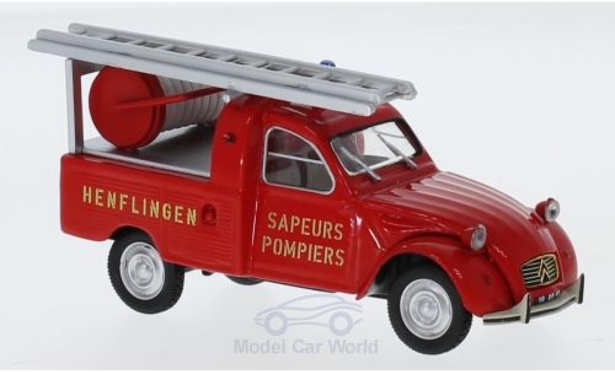 Citroen 2CV 1/43 Norev Pick-up Brandweer (F) 1963 modelauto