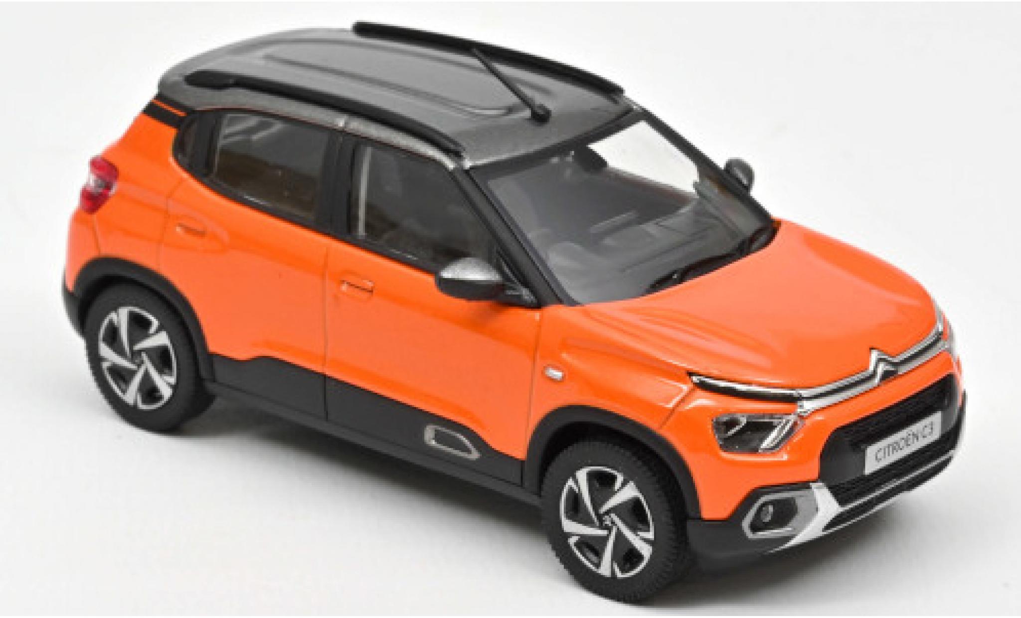Citroen C3 1/43 Norev metallic oranje/metallic grijs 2021 Indian Market modelauto