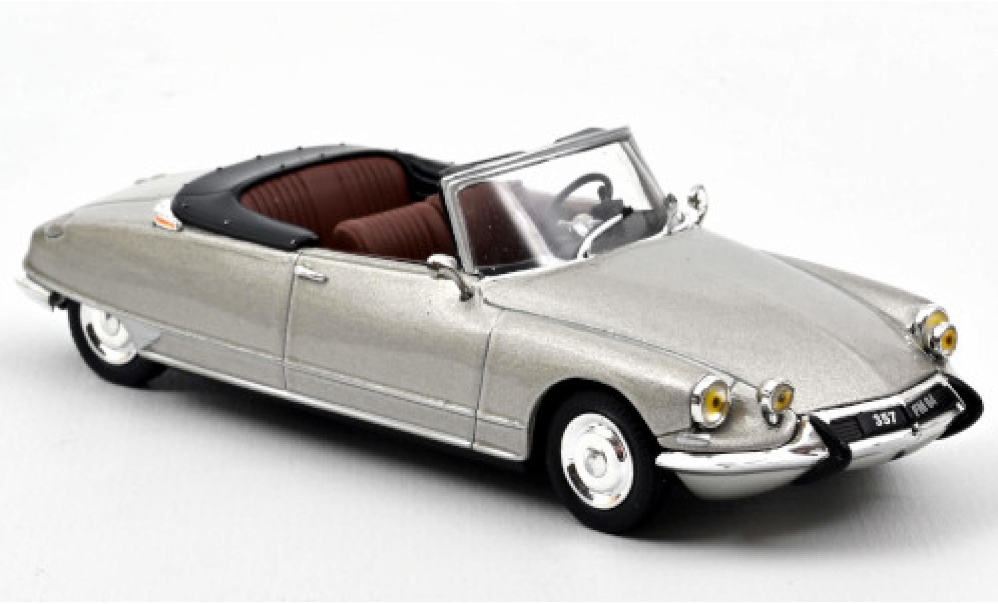 Citroen DS 1/43 Norev 19 Cabriolet metallic grijs 1965 Softtop couch&eacute; avec modelauto