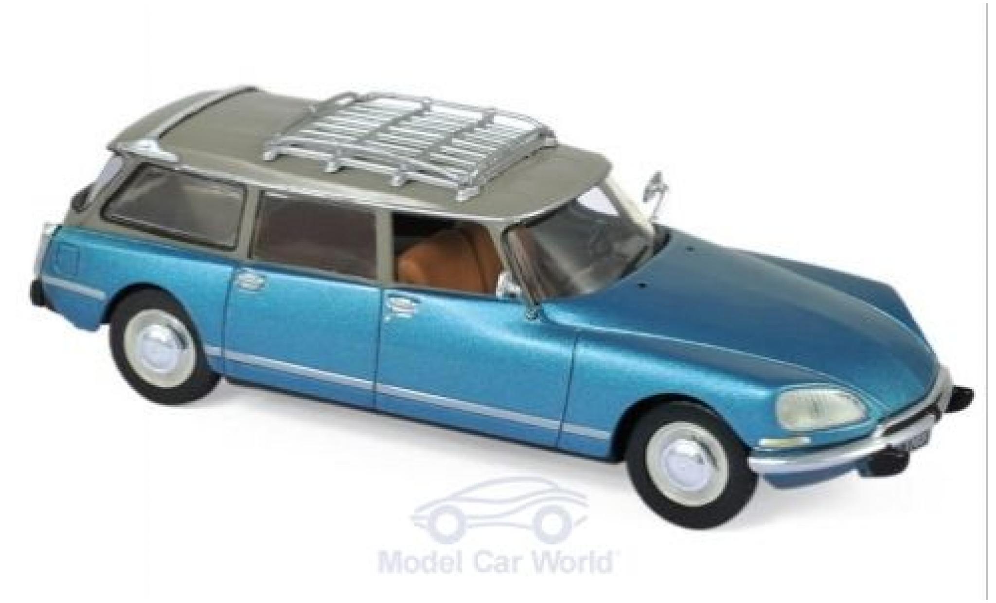 Citroen DS 1/43 Norev 23 Stationwagen metallic blauw/beige 1974 modelauto