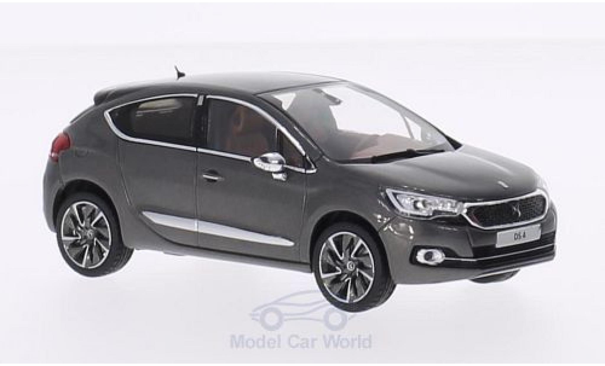 DS Automobiles DS4 1/43 Norev Citroen DS 4 metallic grijs/zwart 2015 modelauto