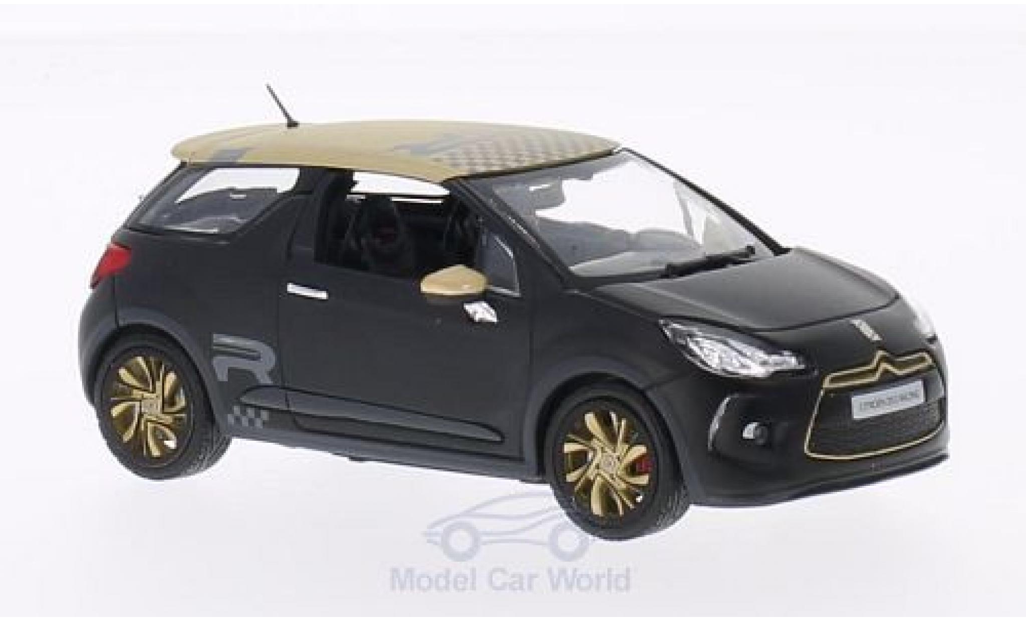DS Automobiles DS3 Racing 1/43 Norev Citroen Racing matt-zwart/matt-gold 2013 modelauto