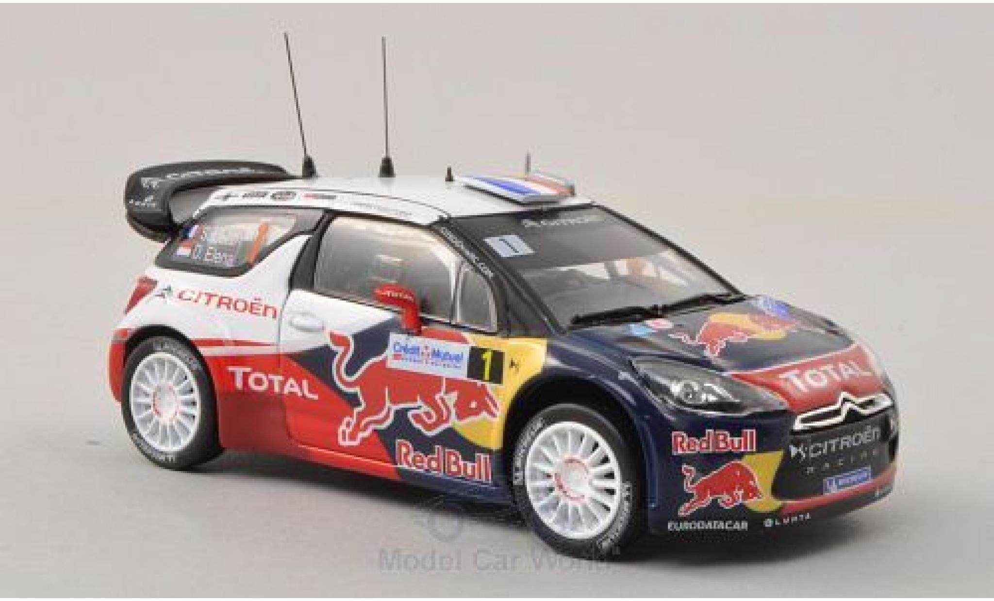 DS Automobiles DS3 1/43 Norev Citroen WRC No.1 Red Bull Rallye Frankreich 2012 S.Loeb/D.Elena modelauto