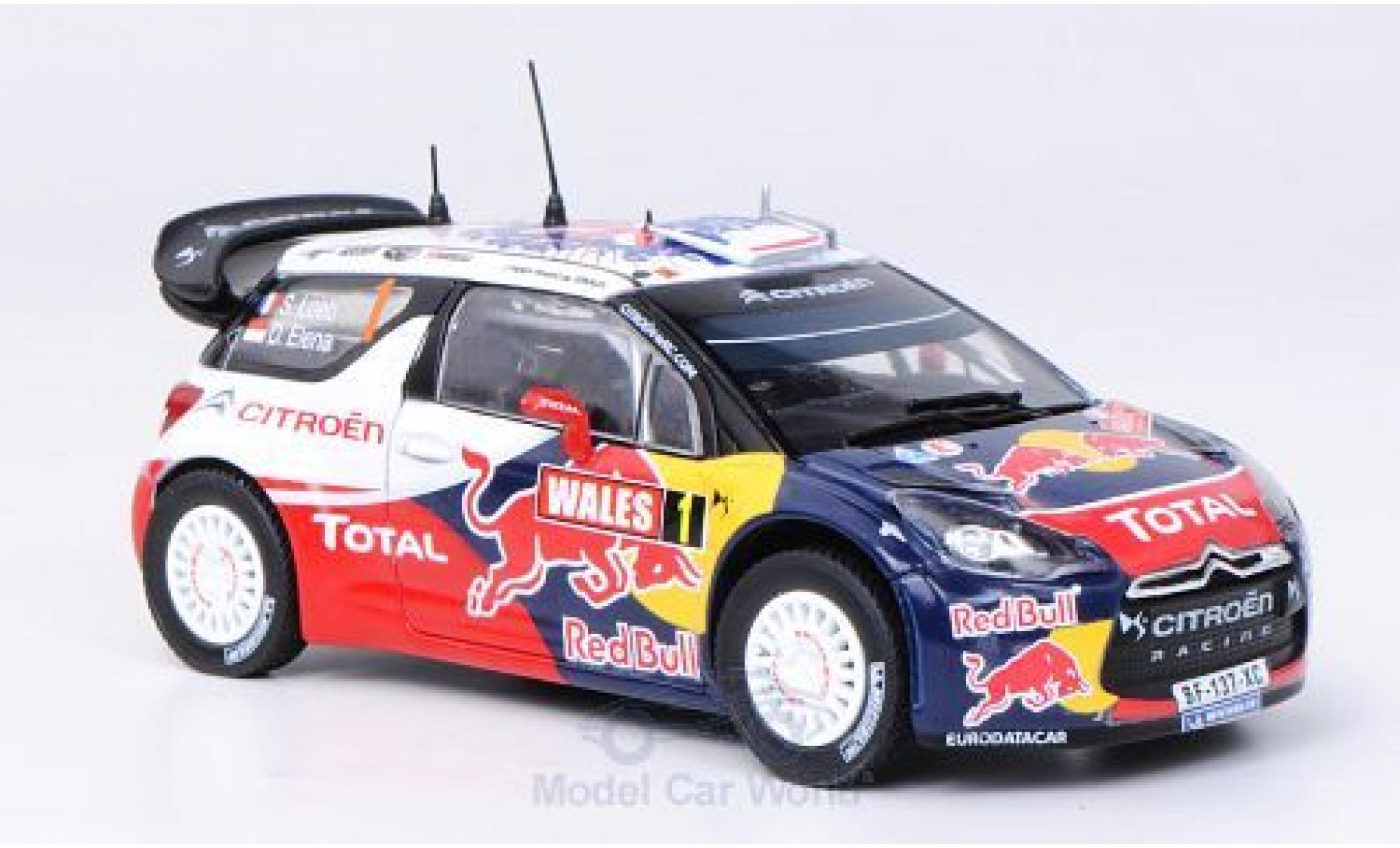 DS Automobiles DS3 1/43 Norev Citroen WRC No.1 Red Bull -Total Rallye WM Rallye Gro&szlig;britannien 2011 S.Loeb/D.Elena modelauto