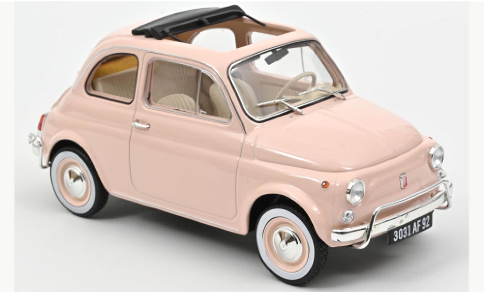 Fiat 500 1/18 Norev L roze 1968 modelauto