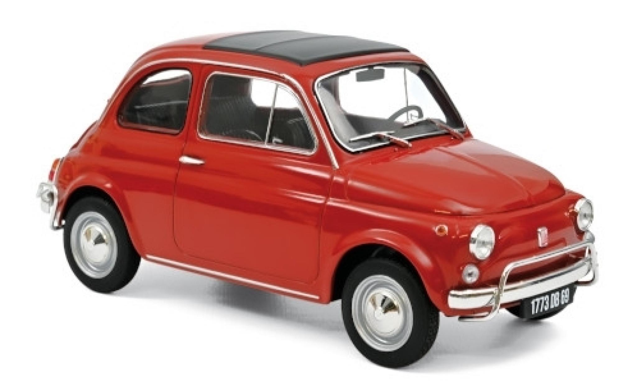 Fiat 500 1/18 Norev L rood 1968 modelauto