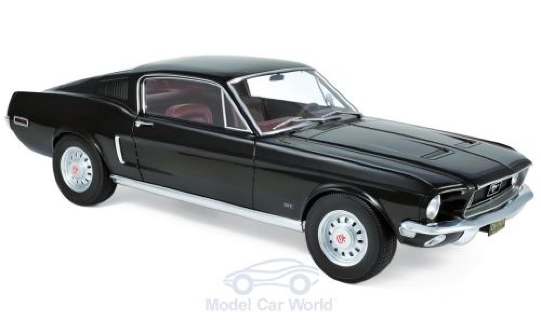 Ford Mustang 1/12 Norev Fastback zwart 1968 modelauto