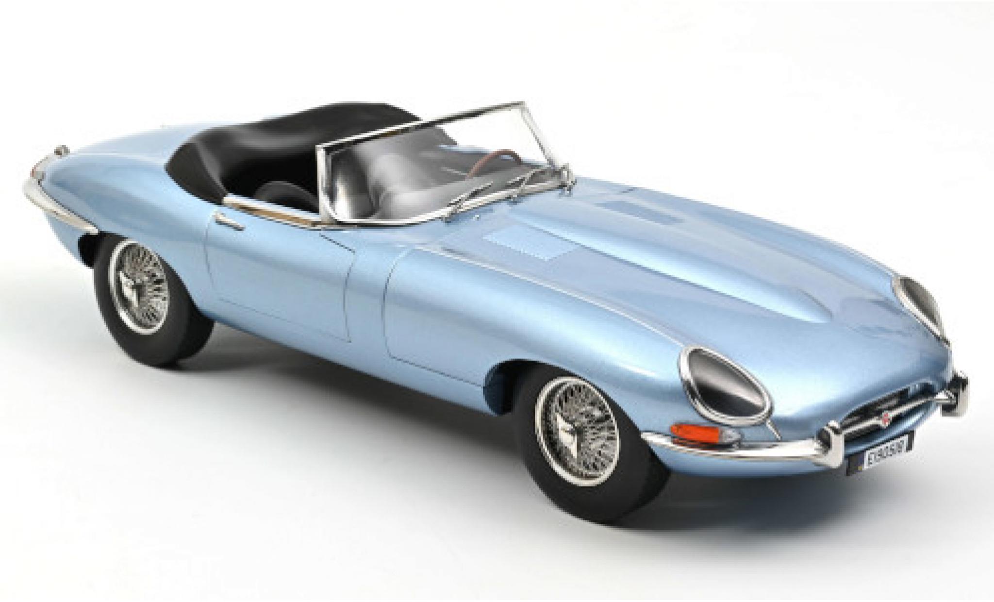 Jaguar E-Type 1/12 Norev Roadster metallic blauw 1962 modelauto