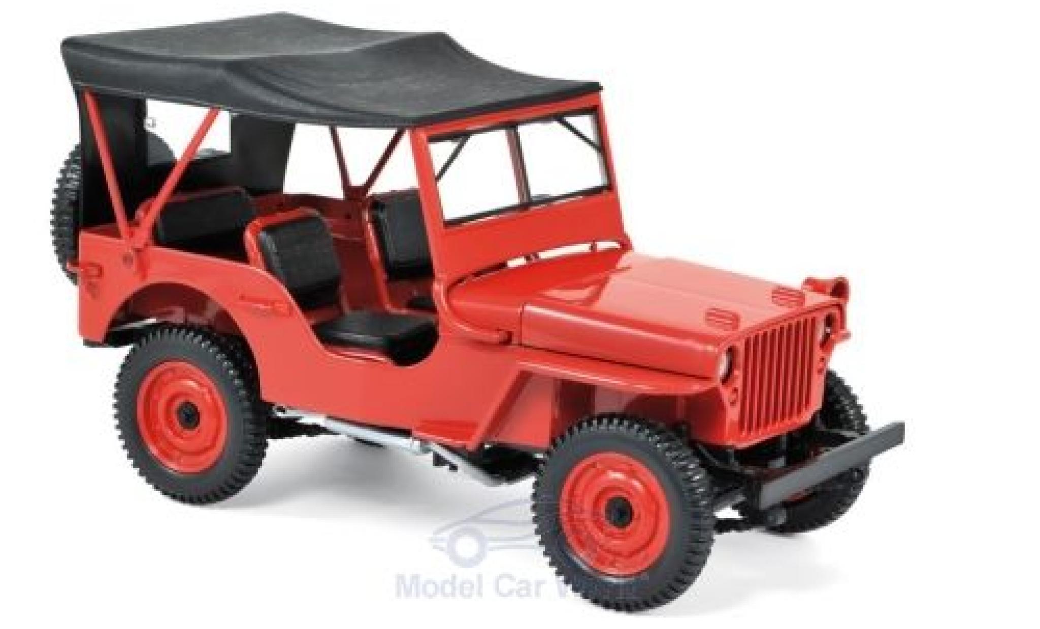 Jeep Willys 1/18 Norev rood 1942 modelauto