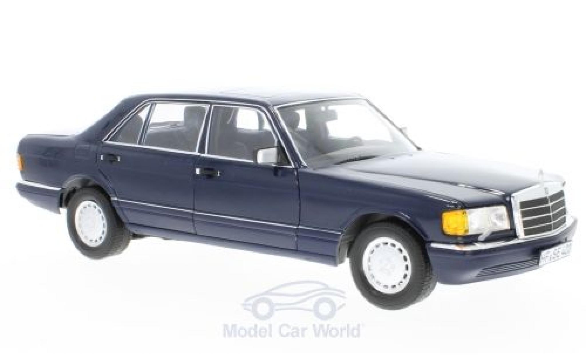 Mercedes 560 SEL 1/18 Norev SEL (W126) blauw 1991 modelauto