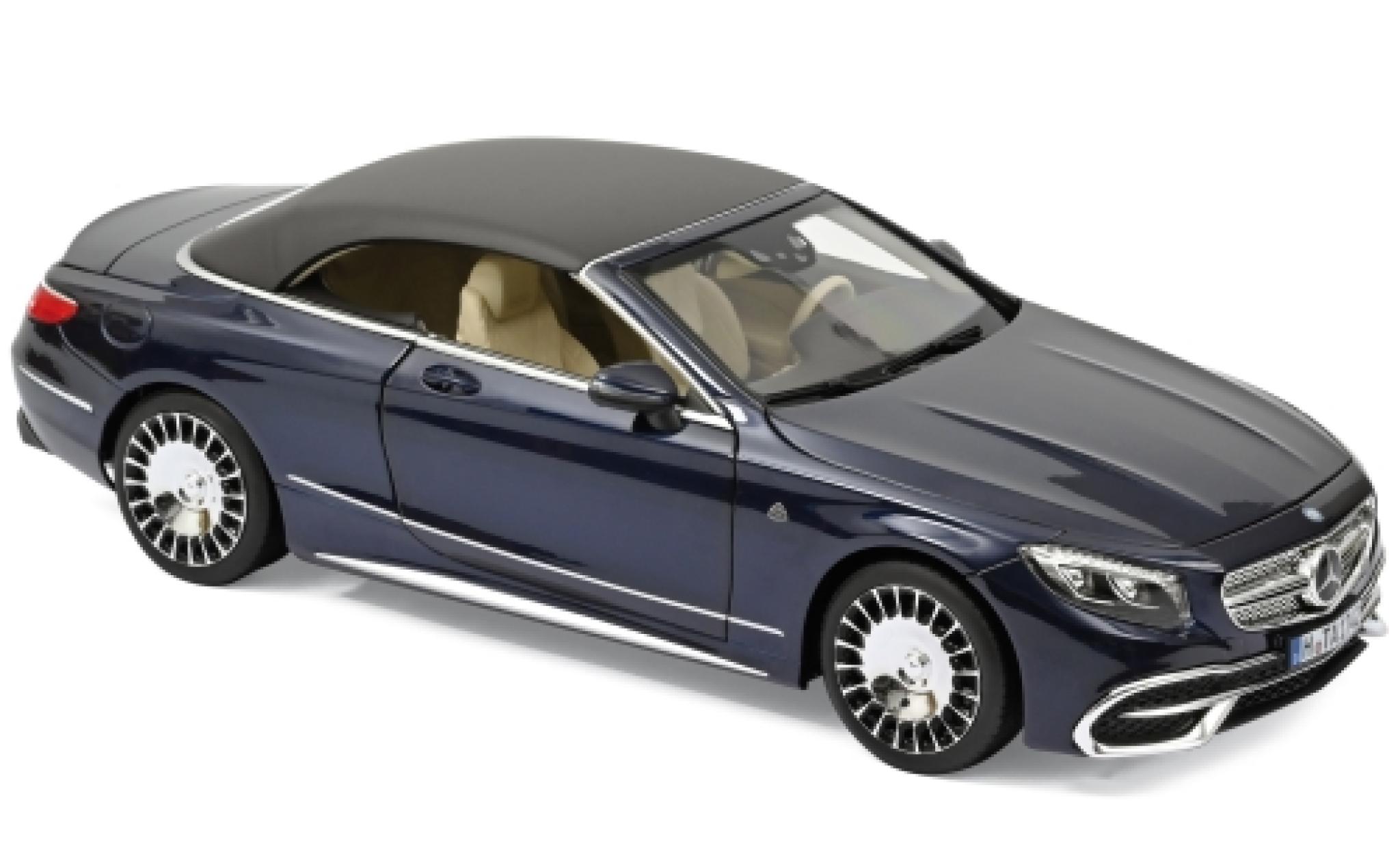 Mercedes Classe S 1/18 Norev Maybach S650 Cabriolet metallic blauw 2018 modelauto