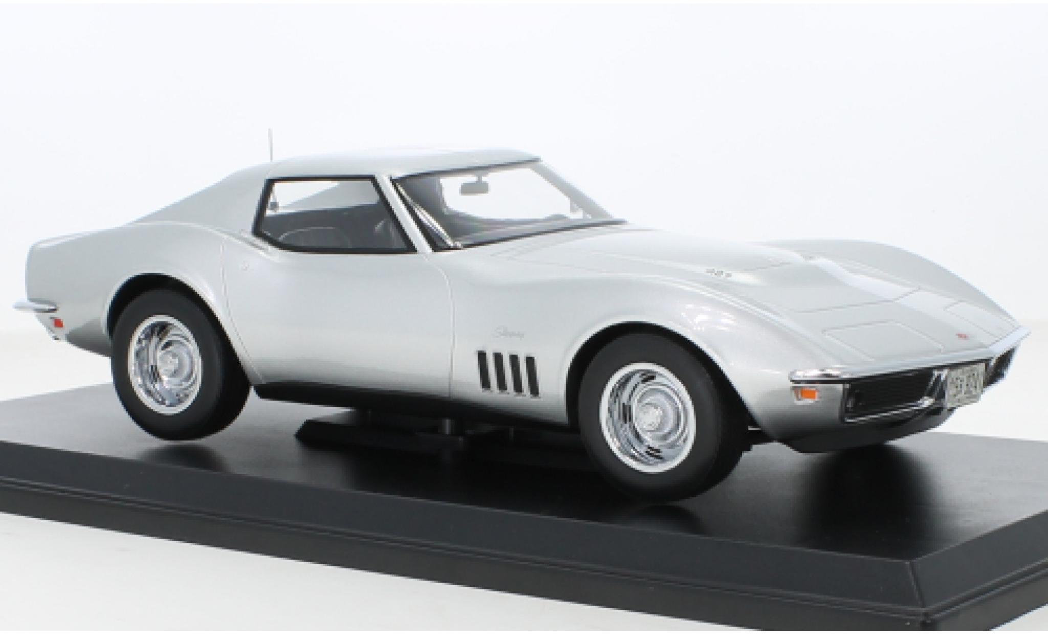 Chevrolet Corvette 1/18 Norev Coupe (C3) grijs 1969 modelauto